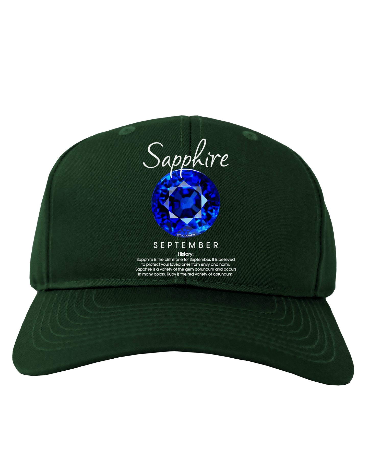 Birthstone Sapphire Adult Dark Baseball Cap Hat-Baseball Cap-TooLoud-Hunter-Green-One Size-Davson Sales