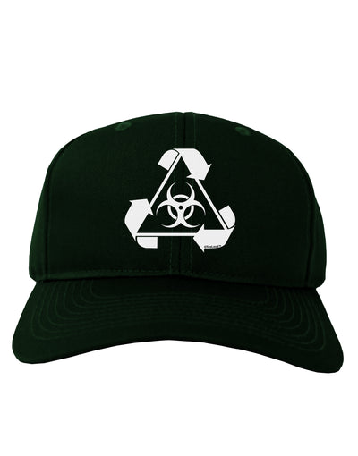 Recycle Biohazard Sign Black and White Adult Dark Baseball Cap Hat by TooLoud