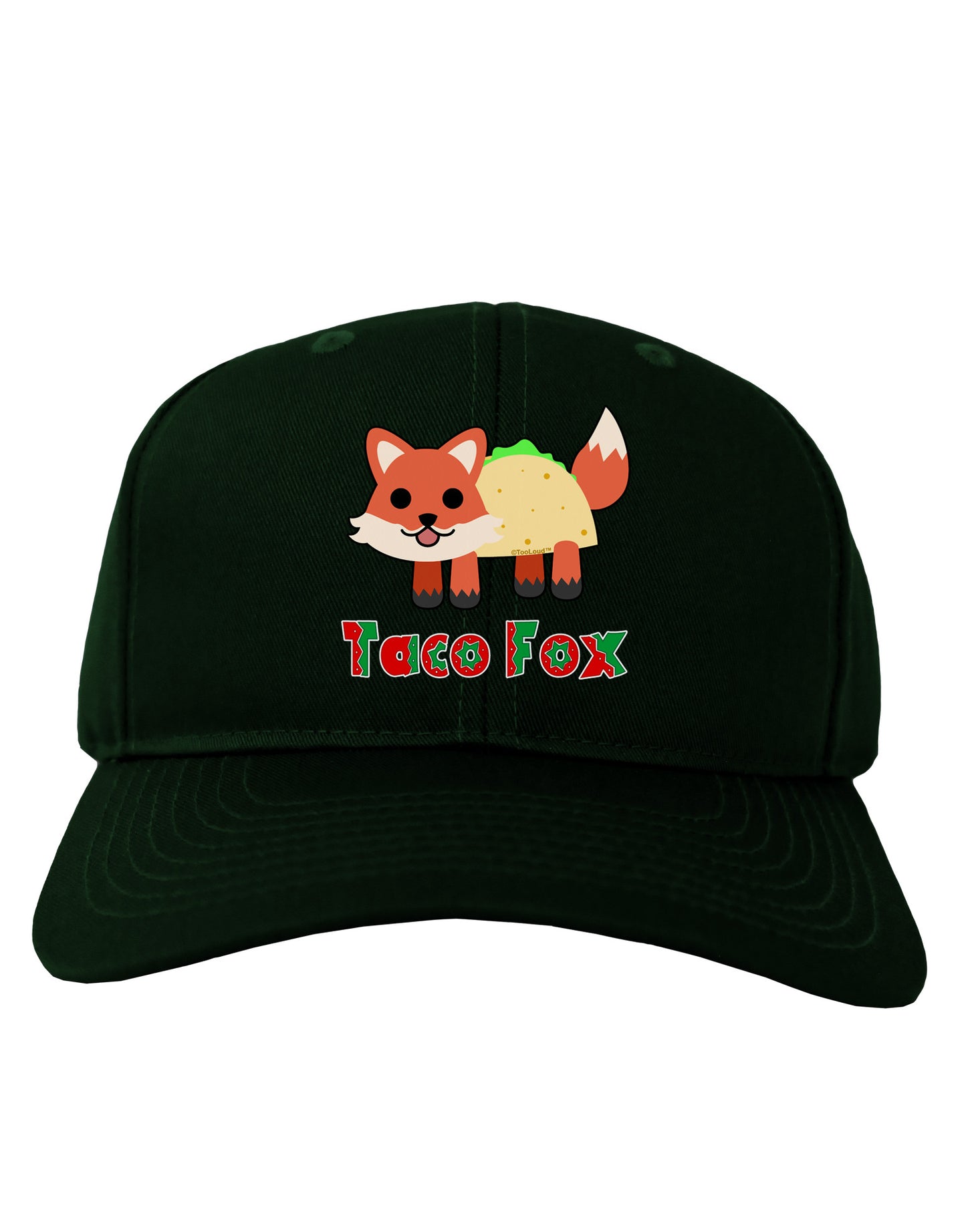 Cute Taco Fox Text Adult Dark Baseball Cap Hat-Baseball Cap-TooLoud-Hunter-Green-One Size-Davson Sales
