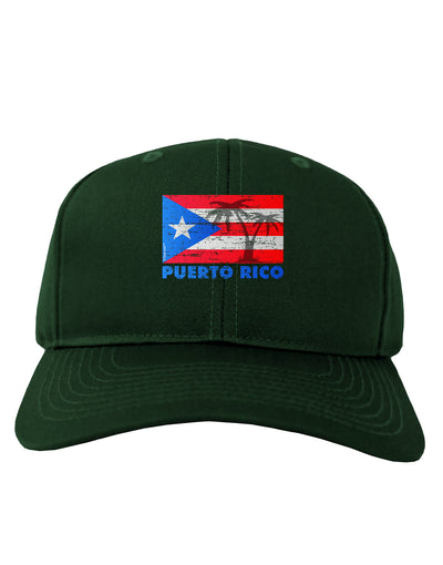 Distressed Puerto Rico Flag Adult Dark Baseball Cap Hat-Baseball Cap-TooLoud-Hunter-Green-One Size-Davson Sales