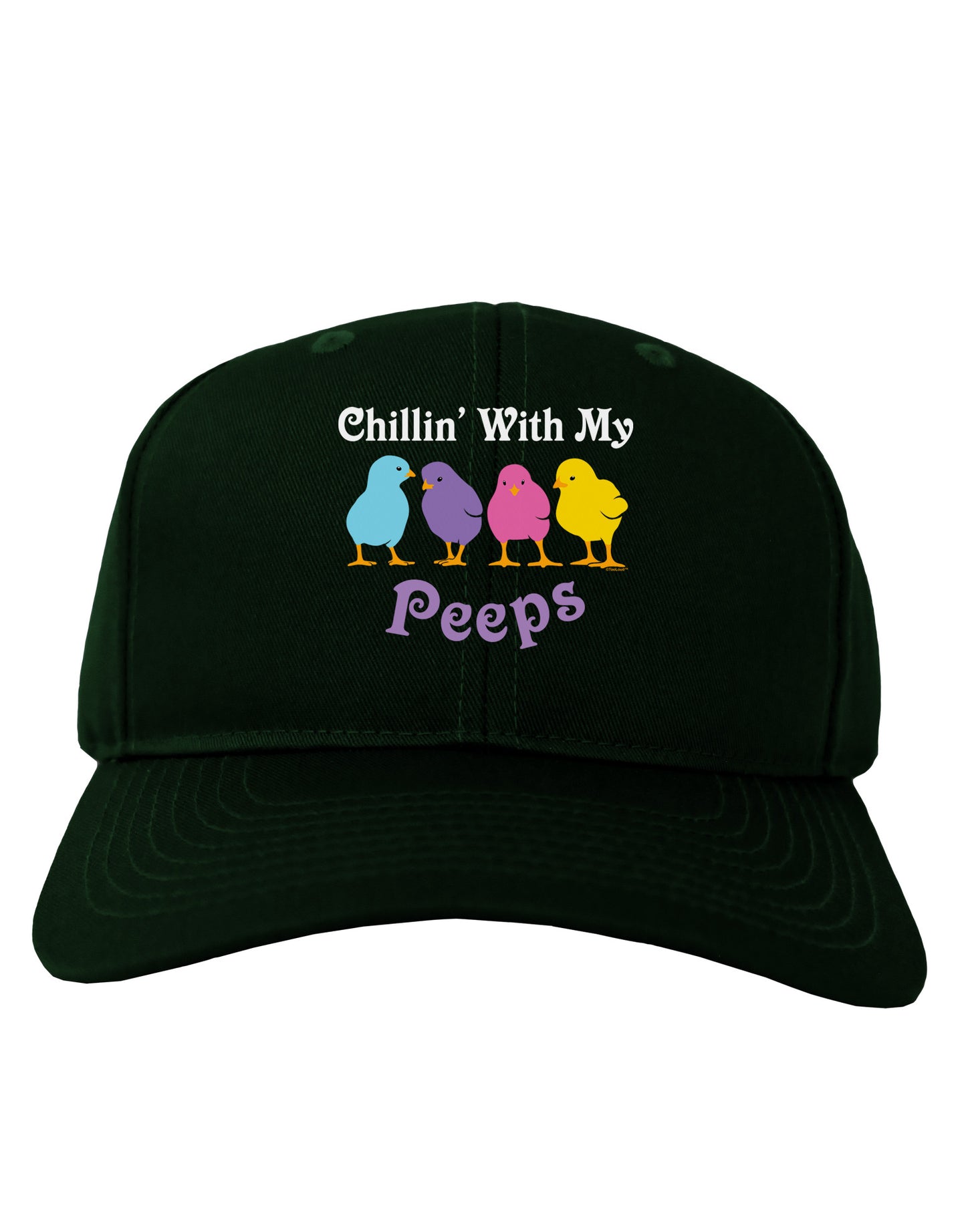 Chillin With My Peeps Adult Dark Baseball Cap Hat-Baseball Cap-TooLoud-Hunter-Green-One Size-Davson Sales