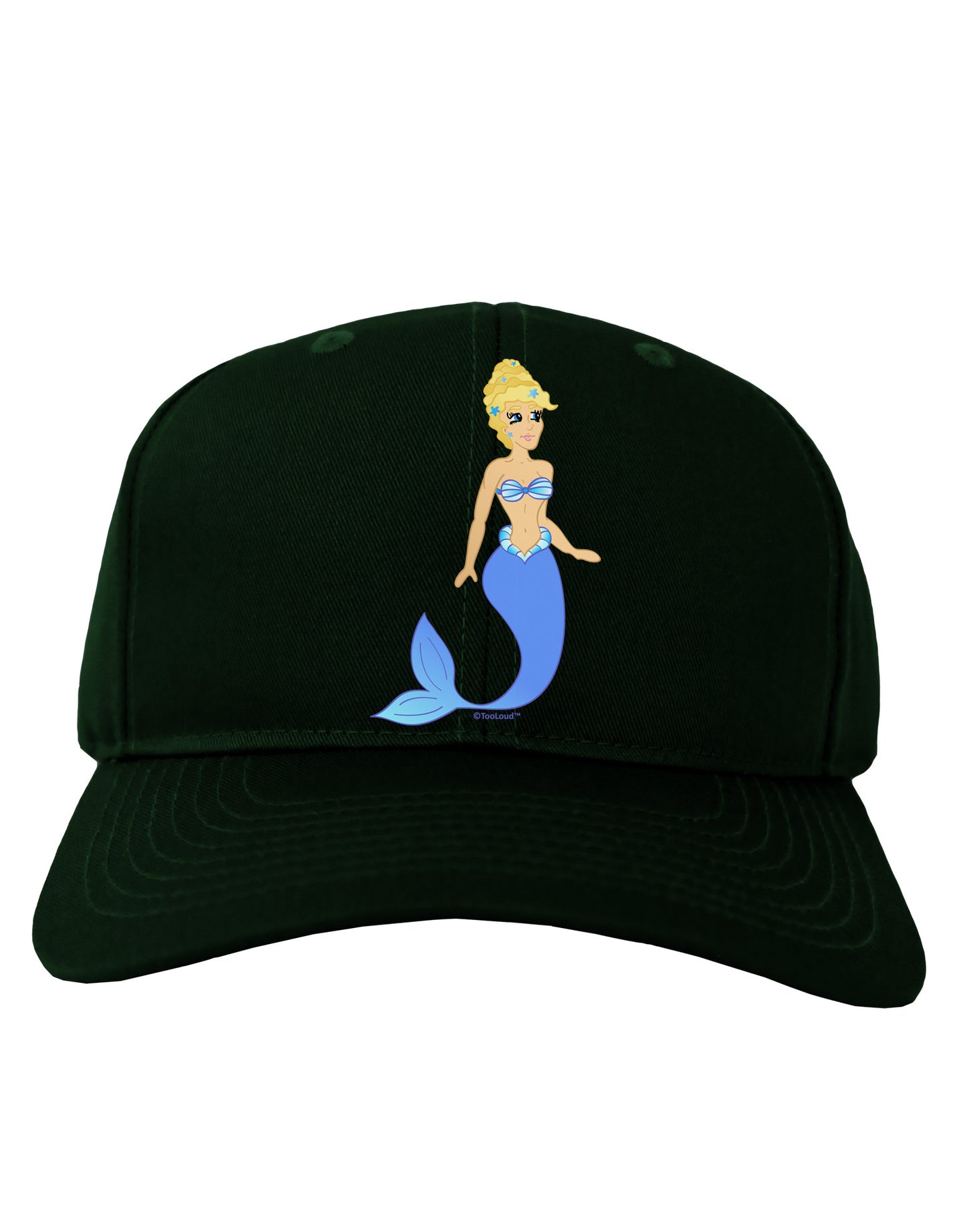 Mermaid Design - Blue Adult Dark Baseball Cap Hat-Baseball Cap-TooLoud-Hunter-Green-One Size-Davson Sales