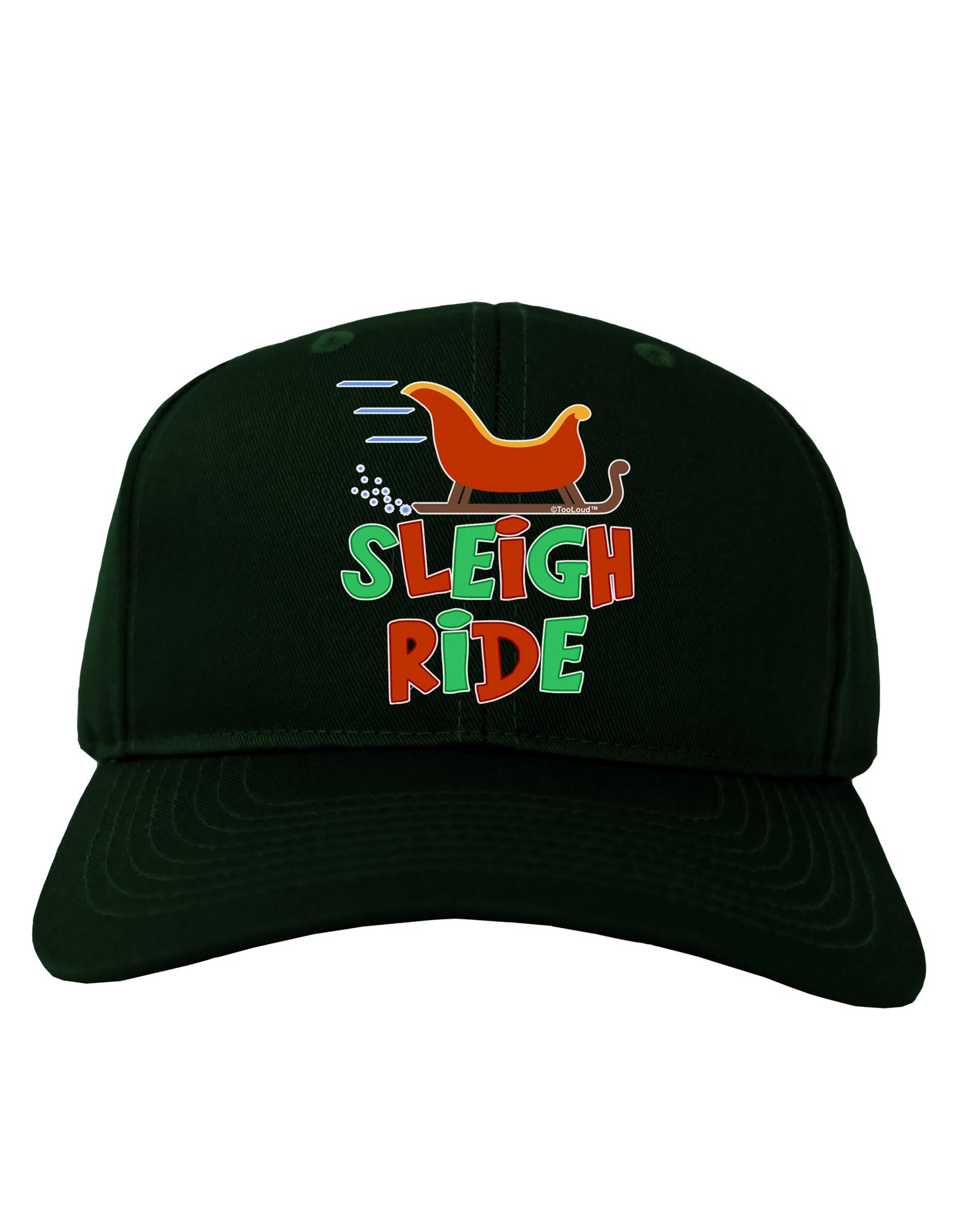 Sleigh Ride Color Adult Dark Baseball Cap Hat-Baseball Cap-TooLoud-Hunter-Green-One Size-Davson Sales