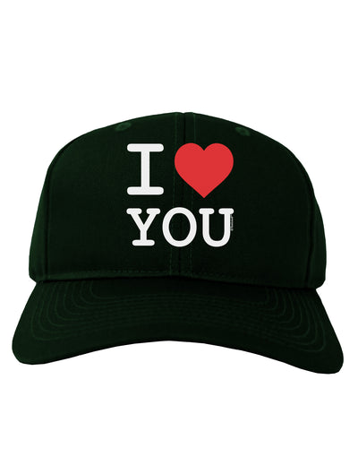 I Heart You Adult Dark Baseball Cap Hat-Baseball Cap-TooLoud-Hunter-Green-One Size-Davson Sales