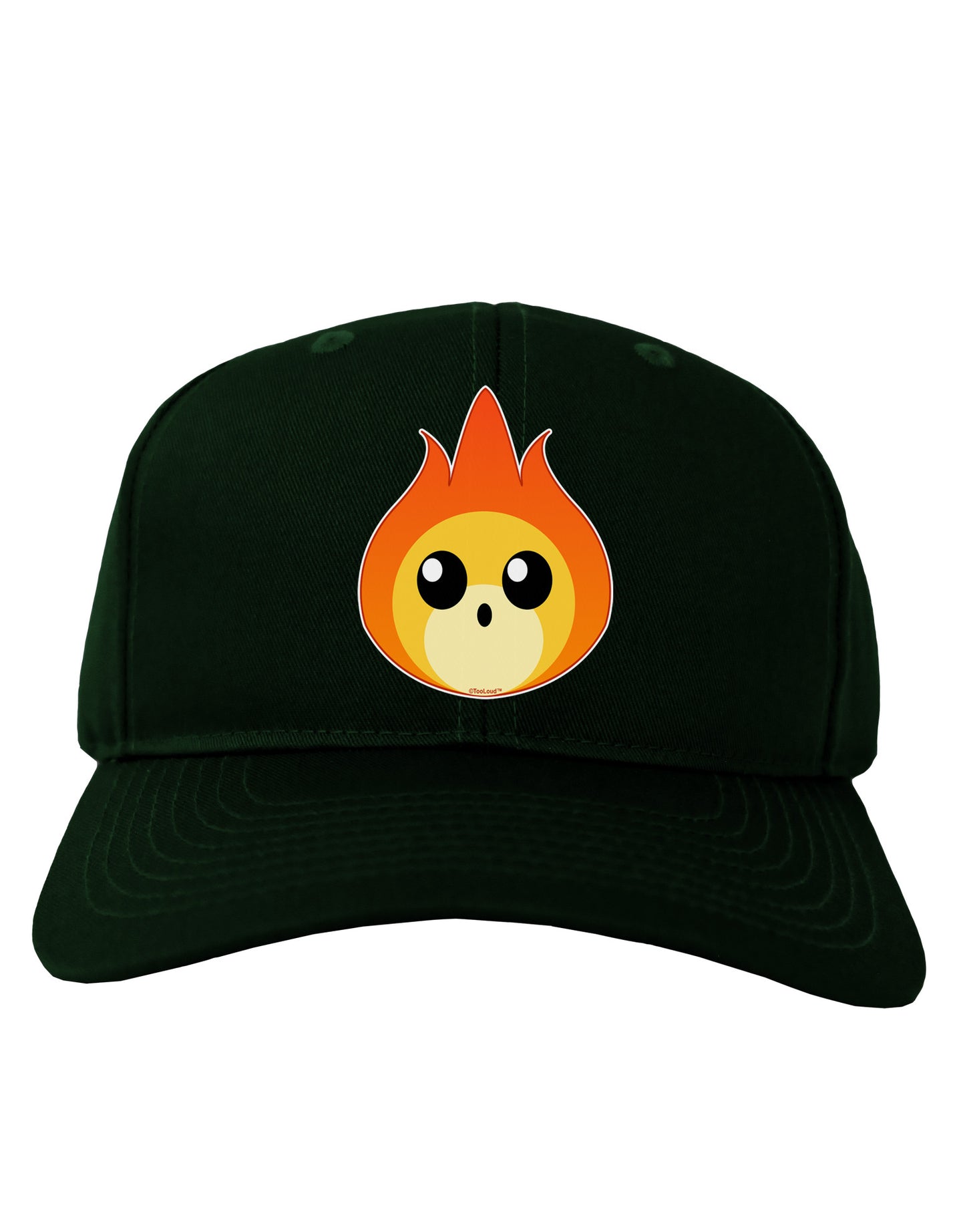 Cute Fireball Design Adult Dark Baseball Cap Hat-Baseball Cap-TooLoud-Hunter-Green-One Size-Davson Sales