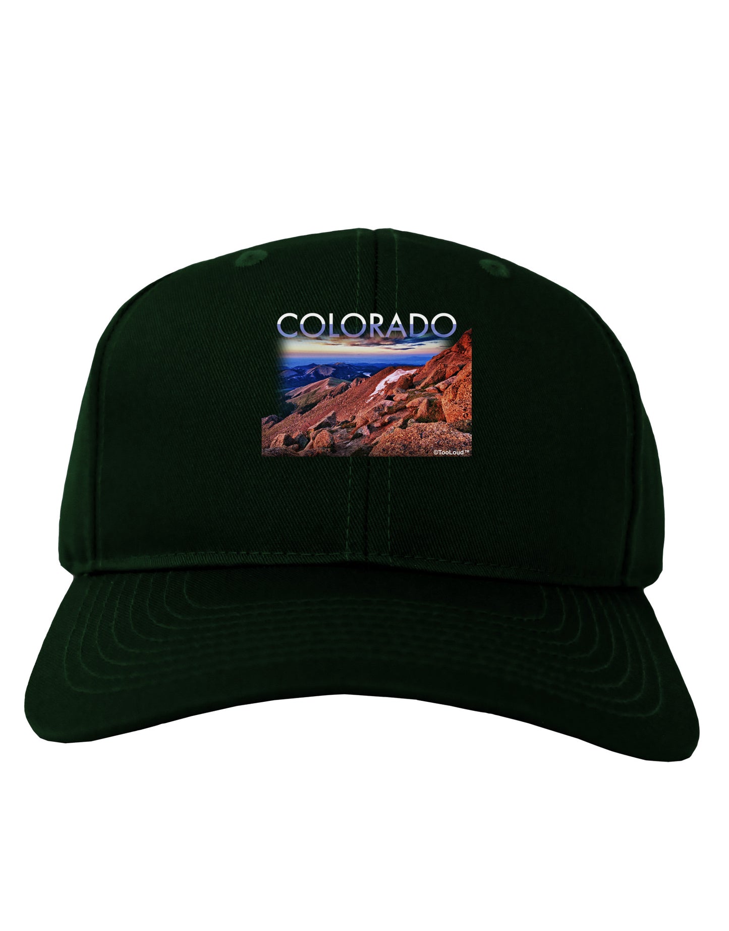 Colorado Mtn Sunset Cutout Adult Dark Baseball Cap Hat-Baseball Cap-TooLoud-Hunter-Green-One Size-Davson Sales