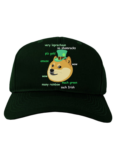 St Patricks Day Leprechaun Doge Adult Dark Baseball Cap Hat-Baseball Cap-TooLoud-Hunter-Green-One Size-Davson Sales