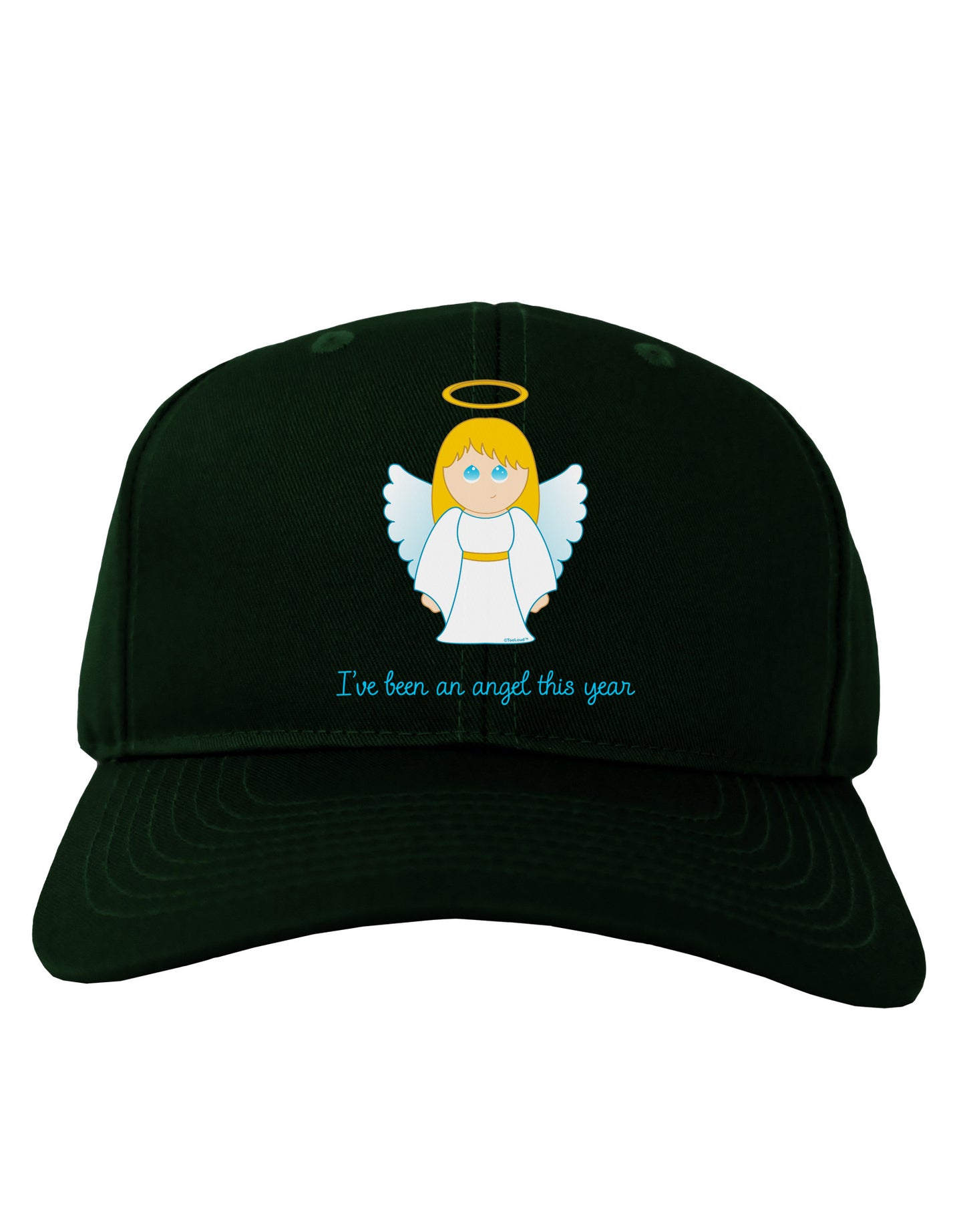 I've Been An Angel This Year Cute Christmas Angel Adult Dark Baseball Cap Hat-Baseball Cap-TooLoud-Hunter-Green-One Size-Davson Sales