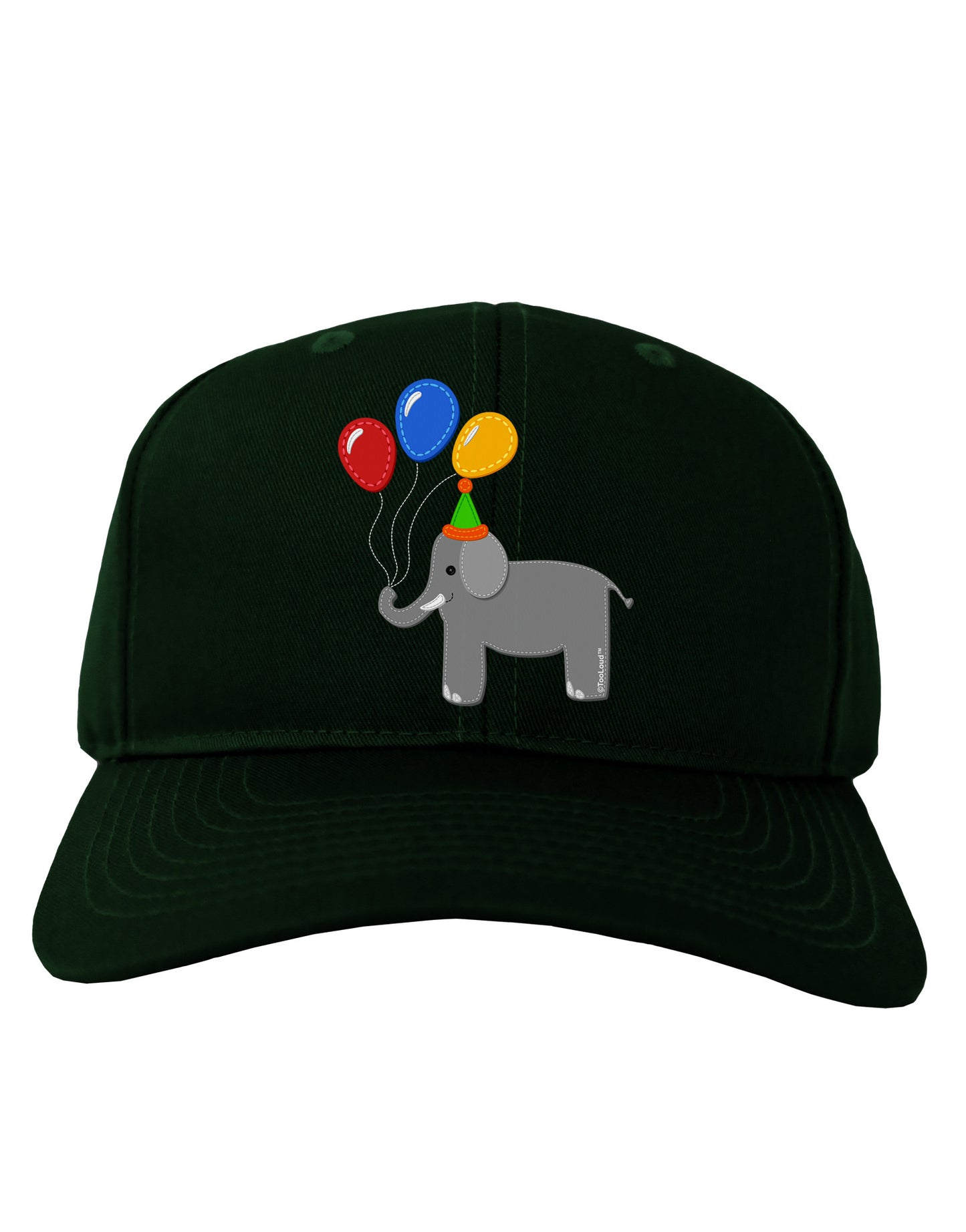 Cute Elephant with Balloons Adult Dark Baseball Cap Hat-Baseball Cap-TooLoud-Hunter-Green-One Size-Davson Sales