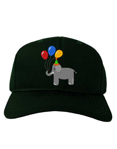 Cute Elephant with Balloons Adult Dark Baseball Cap Hat-Baseball Cap-TooLoud-Hunter-Green-One Size-Davson Sales