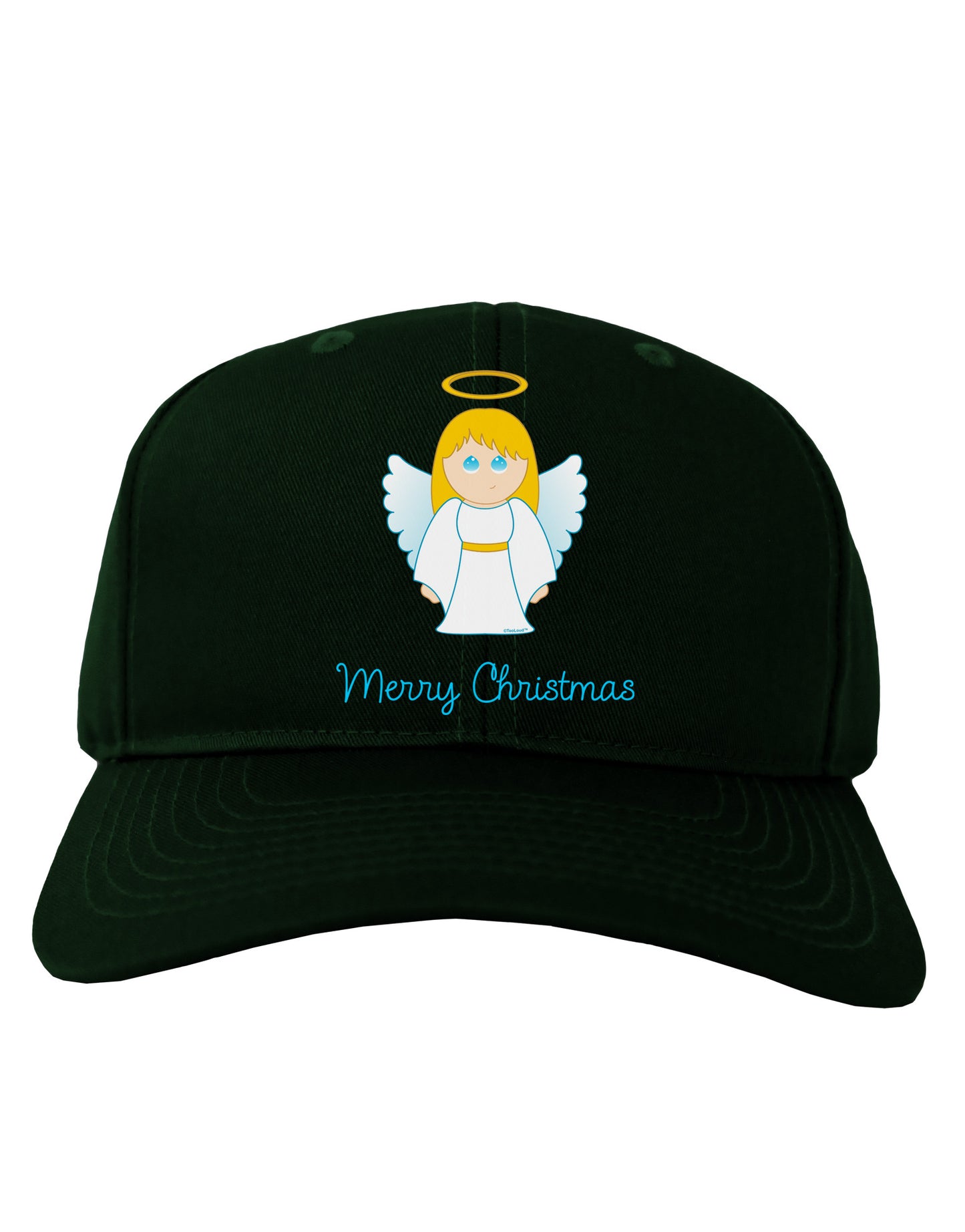 Merry Christmas Cute Angel Girl Adult Dark Baseball Cap Hat-Baseball Cap-TooLoud-Hunter-Green-One Size-Davson Sales