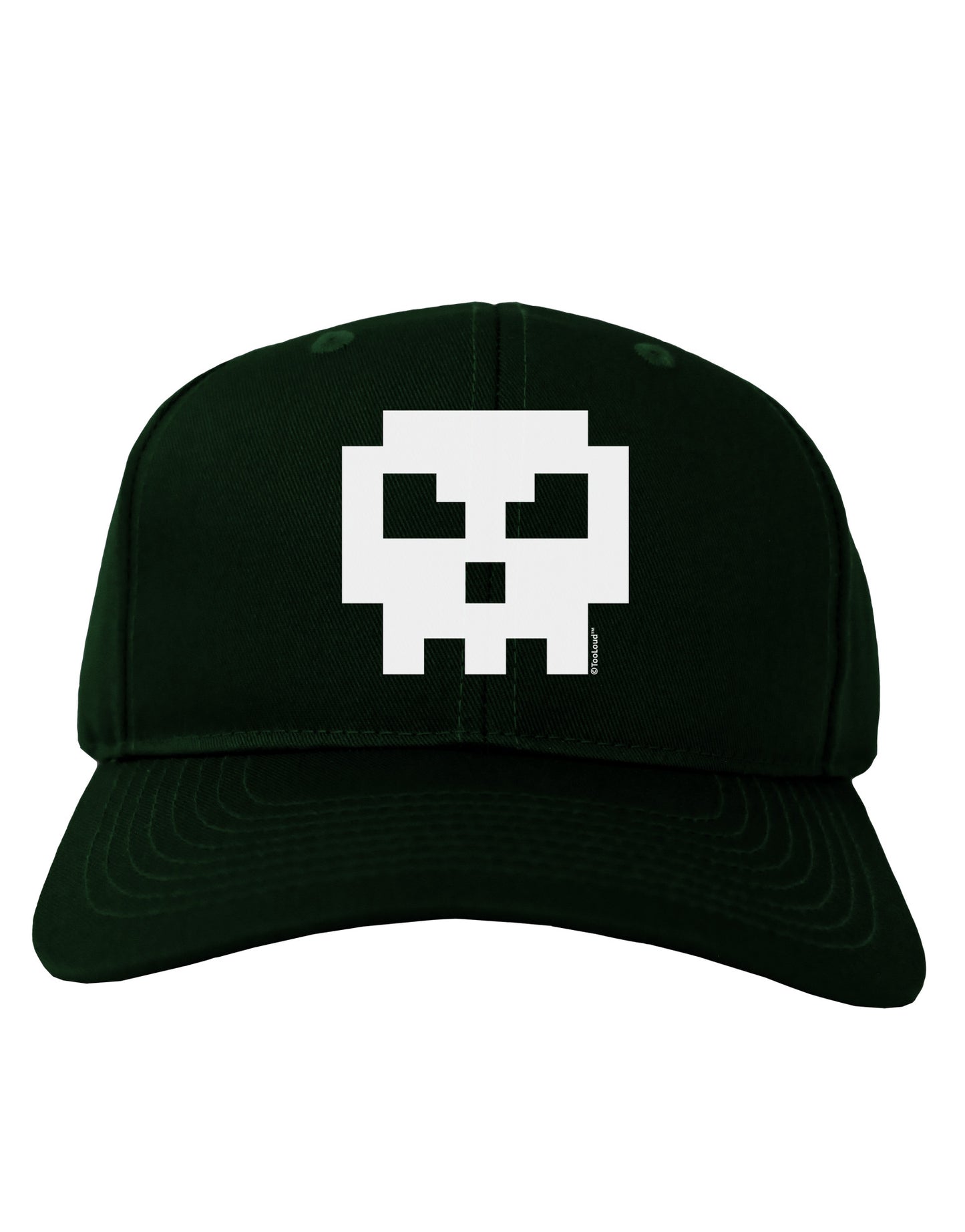 Retro 8-Bit Skull Adult Dark Baseball Cap Hat-Baseball Cap-TooLoud-Hunter-Green-One Size-Davson Sales