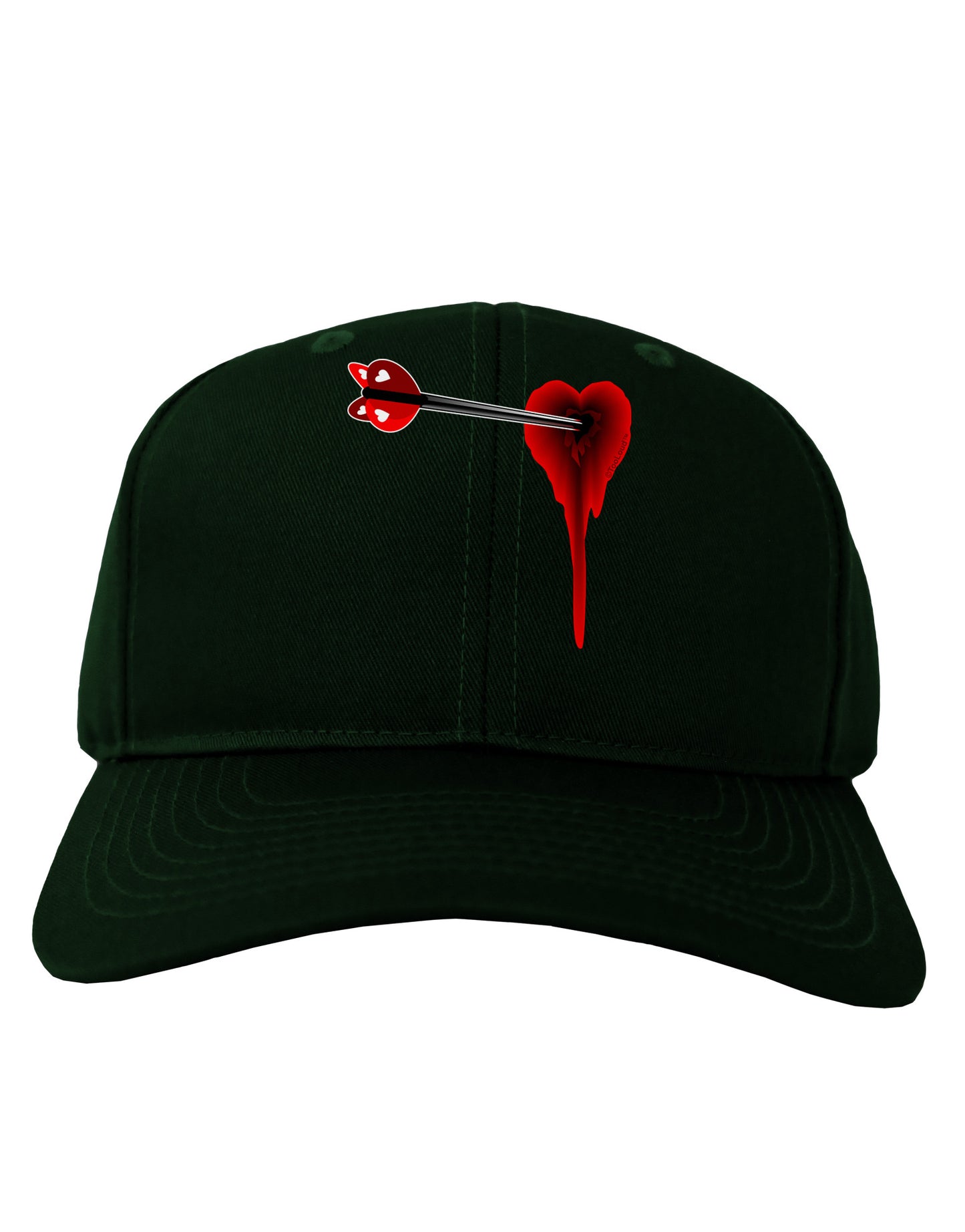 Cupid's Arrow Heart Shot Wound Adult Dark Baseball Cap Hat-Baseball Cap-TooLoud-Hunter-Green-One Size-Davson Sales