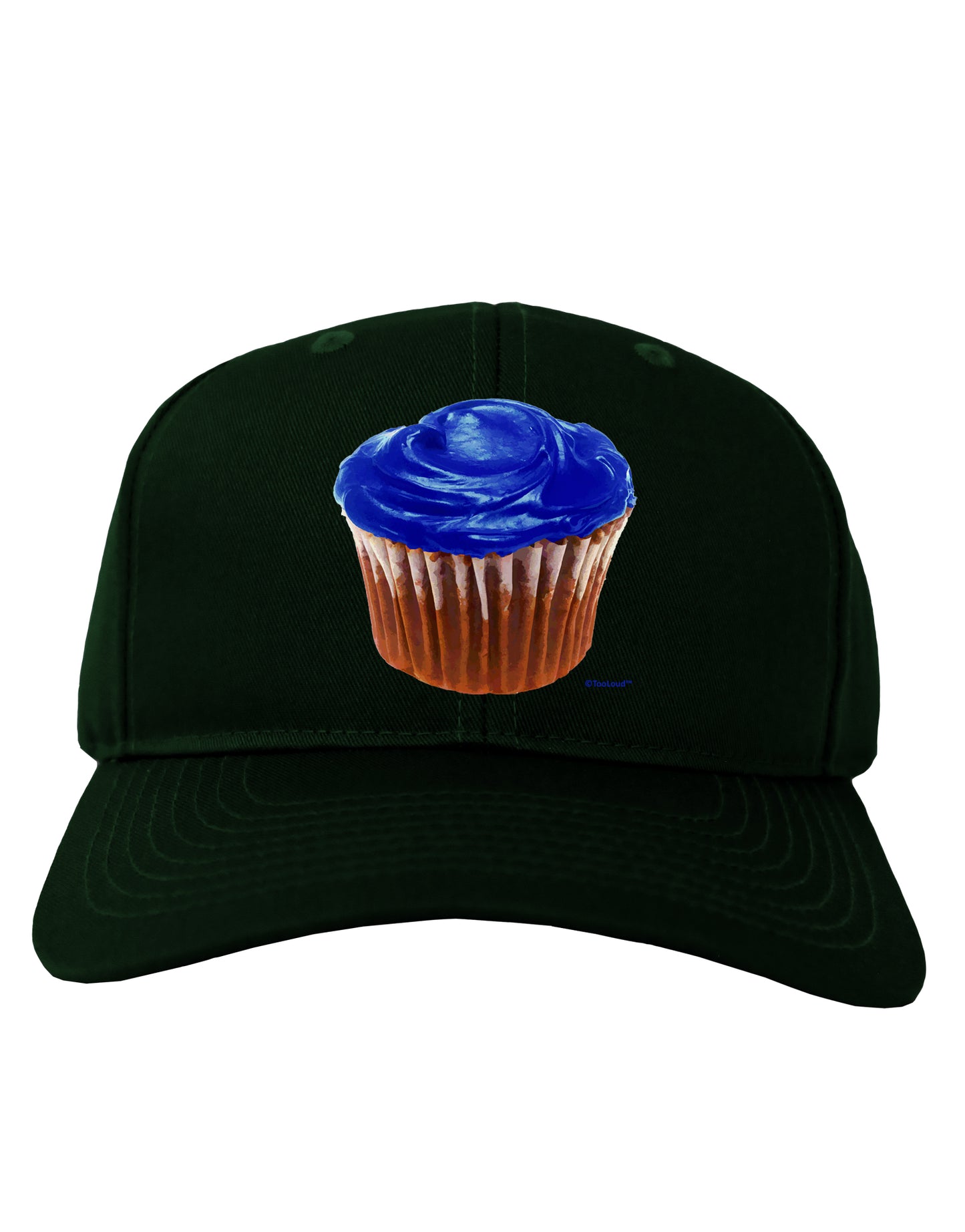 Giant Bright Blue Cupcake Adult Dark Baseball Cap Hat by TooLoud-Baseball Cap-TooLoud-Hunter-Green-One Size-Davson Sales