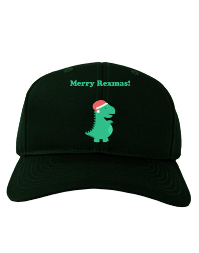 Merry Rexmas T-Rex Dinosaur Christmas Adult Dark Baseball Cap Hat-Baseball Cap-TooLoud-Hunter-Green-One Size-Davson Sales