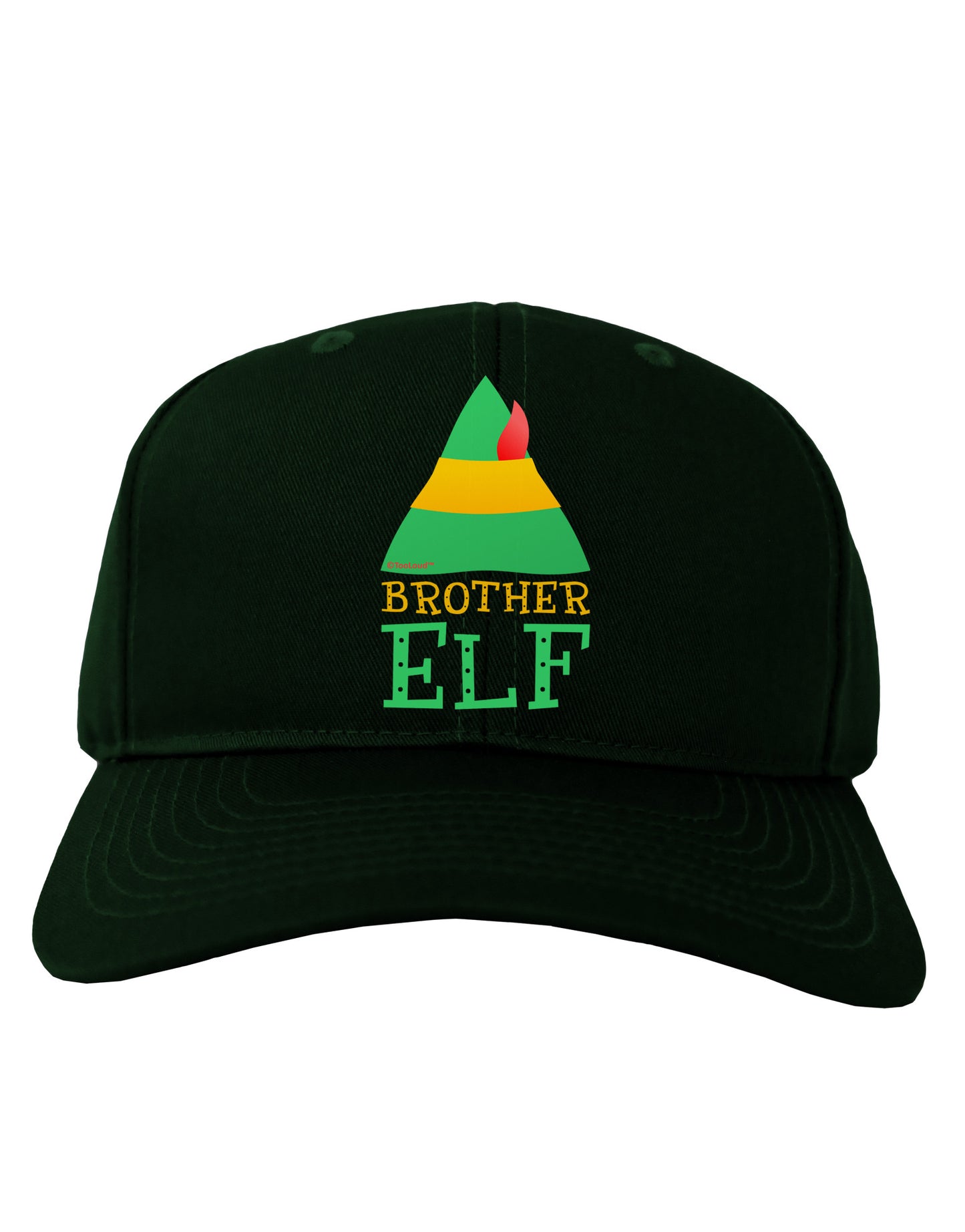 Matching Christmas Design - Elf Family - Brother Elf Adult Dark Baseball Cap Hat-Baseball Cap-TooLoud-Hunter-Green-One Size-Davson Sales