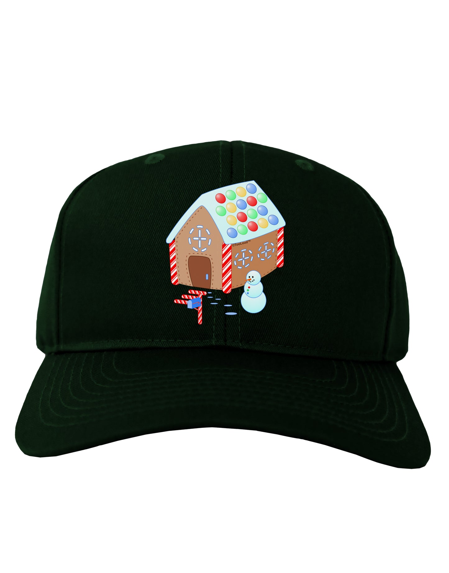 Little Gingerbread House Design #1 Adult Dark Baseball Cap Hat by TooLoud-Baseball Cap-TooLoud-Hunter-Green-One Size-Davson Sales