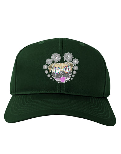 TooLoud Pug Life Hippy Dark Adult Dark Baseball Cap Hat-Baseball Cap-TooLoud-Hunter-Green-One-Size-Fits-Most-Davson Sales