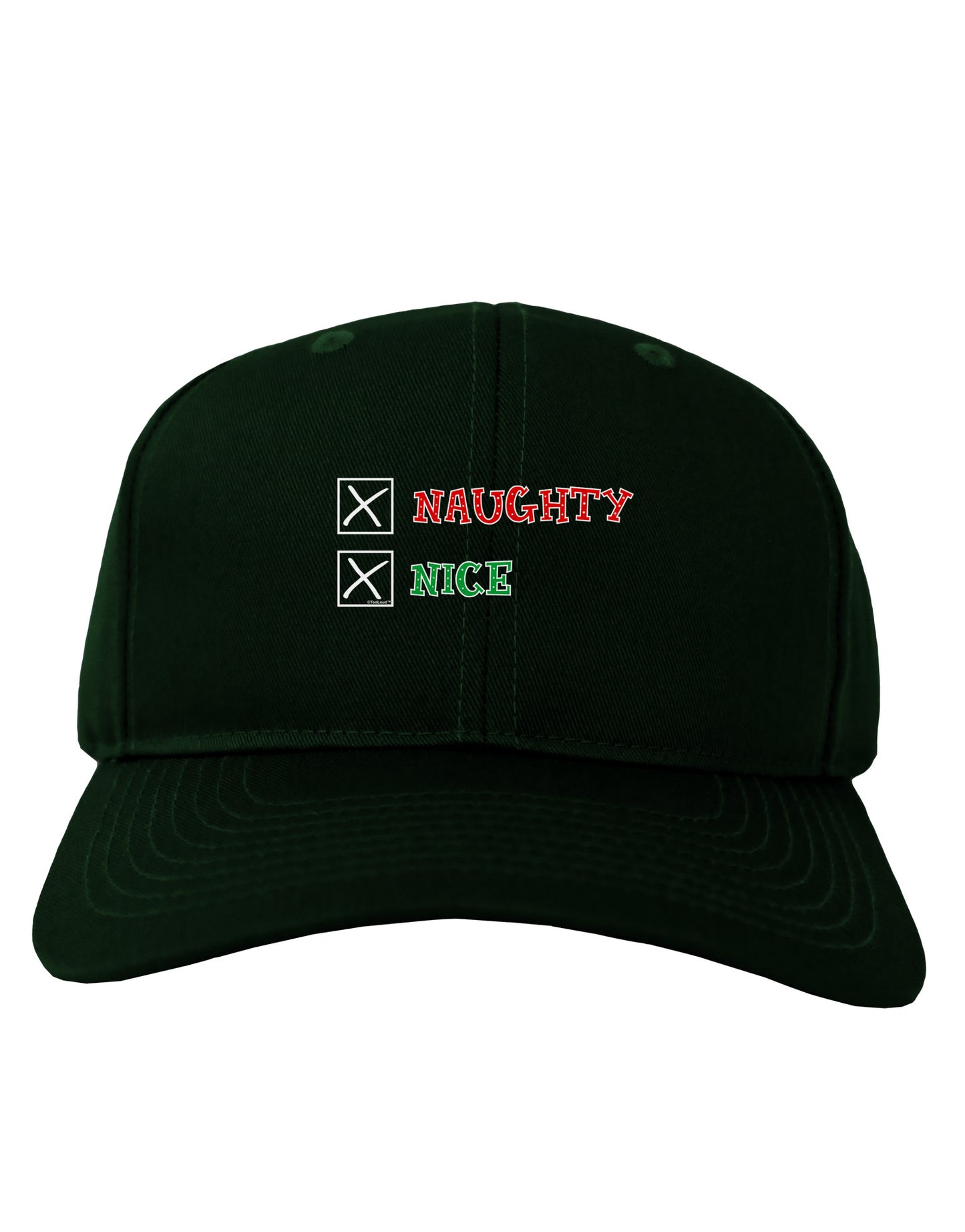 Naughty or Nice Christmas - Naughty and Nice Adult Dark Baseball Cap Hat-Baseball Cap-TooLoud-Hunter-Green-One Size-Davson Sales