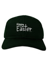 Happy Easter with Cross Adult Dark Baseball Cap Hat by TooLoud-Baseball Cap-TooLoud-Hunter-Green-One Size-Davson Sales