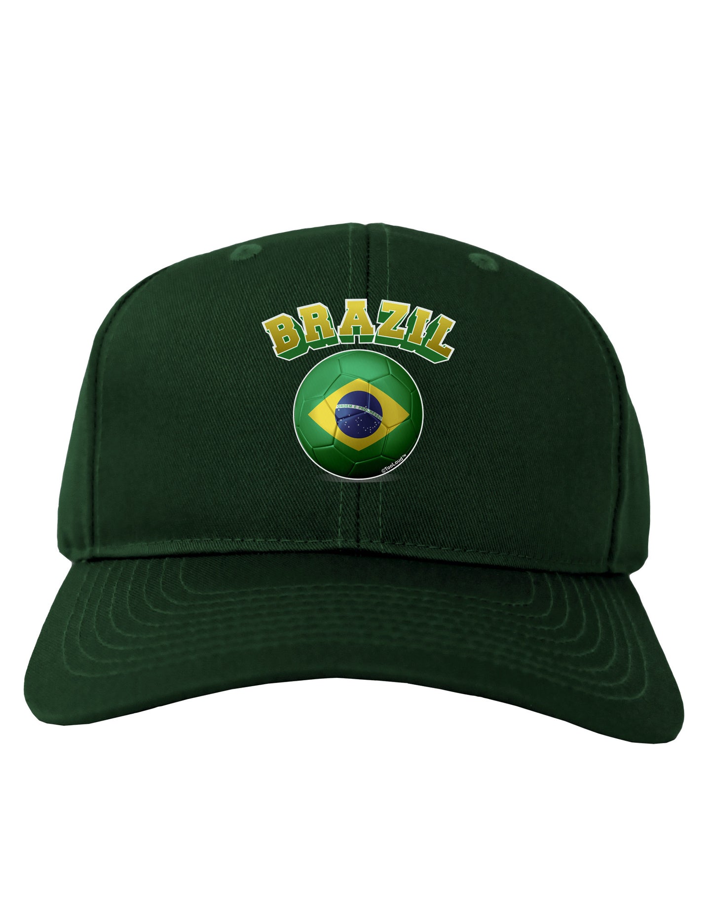 Soccer Ball Flag - Brazil Adult Dark Baseball Cap Hat-Baseball Cap-TooLoud-Hunter-Green-One Size-Davson Sales