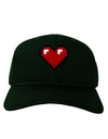 Pixel Heart Design 1 - Valentine's Day Adult Dark Baseball Cap Hat-Baseball Cap-TooLoud-Hunter-Green-One Size-Davson Sales