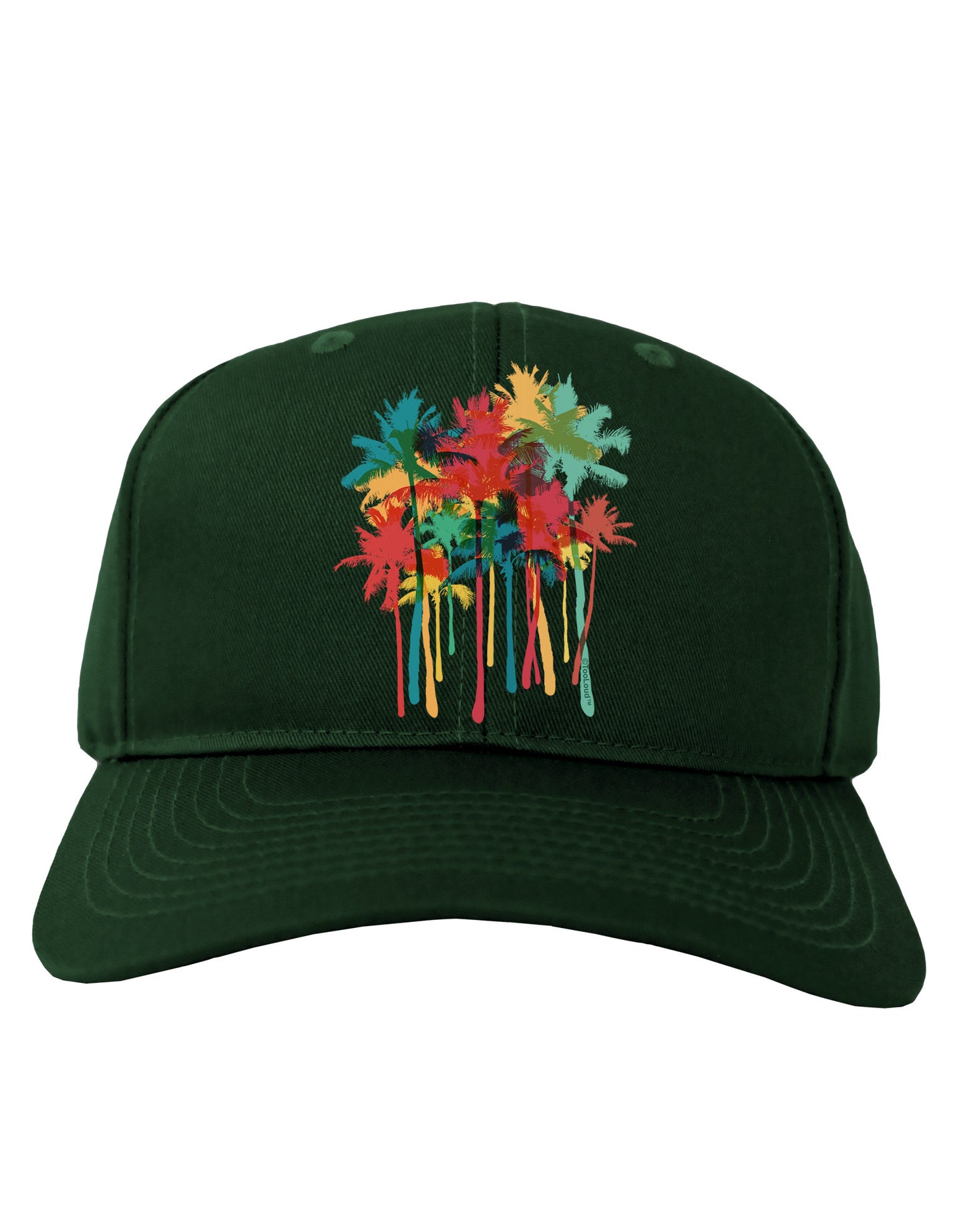 Paint Splash Palm Trees Adult Dark Baseball Cap Hat-Baseball Cap-TooLoud-Hunter-Green-One Size-Davson Sales