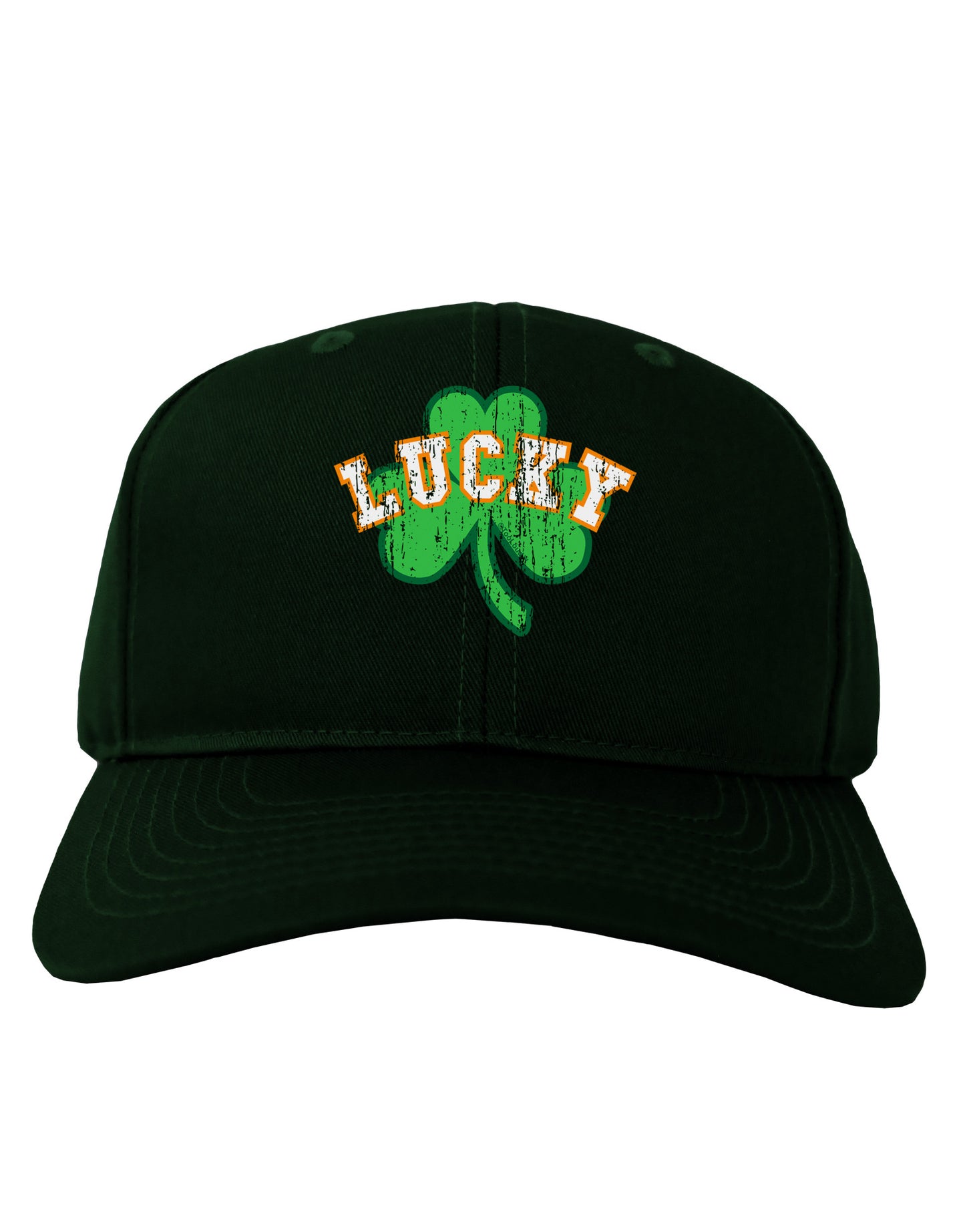 Lucky Shamrock Design Distressed Adult Dark Baseball Cap Hat by TooLoud-Baseball Cap-TooLoud-Hunter-Green-One Size-Davson Sales