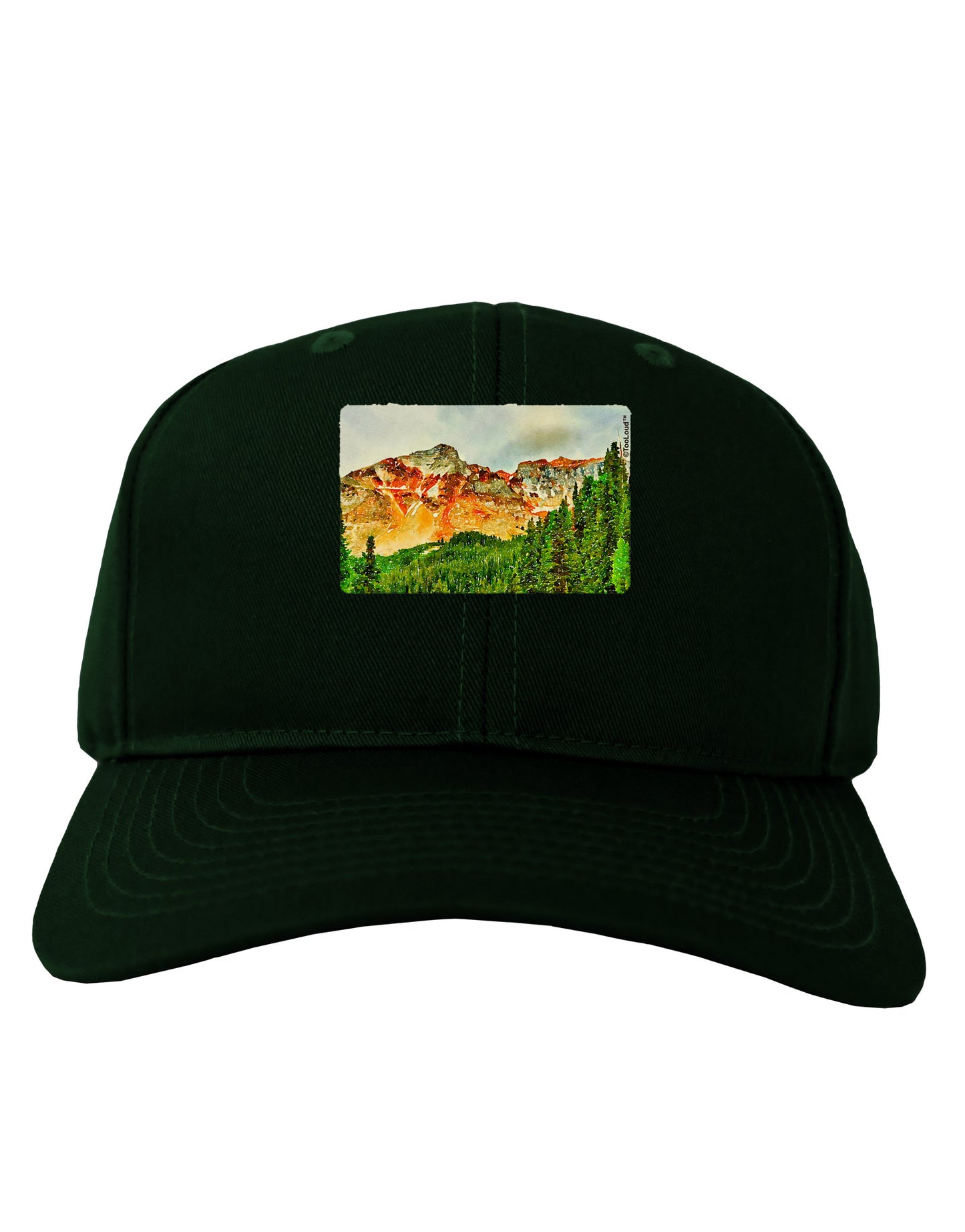 Colorado Forrest Watercolor Adult Dark Baseball Cap Hat-Baseball Cap-TooLoud-Hunter-Green-One Size-Davson Sales