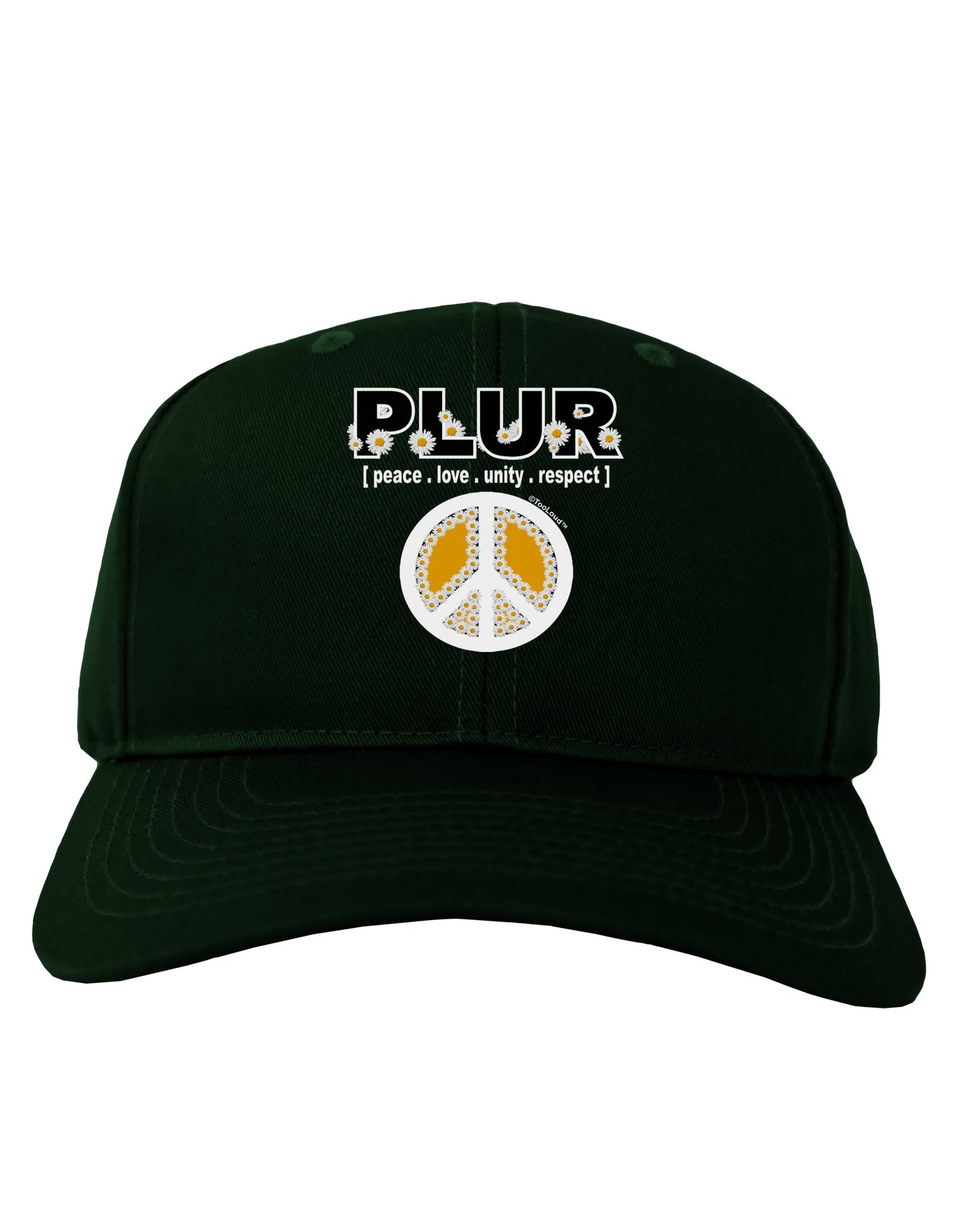PLUR Daisies Adult Dark Baseball Cap Hat-Baseball Cap-TooLoud-Hunter-Green-One Size-Davson Sales