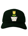 Easter Tulip Design - Yellow Adult Dark Baseball Cap Hat by TooLoud-Baseball Cap-TooLoud-Hunter-Green-One Size-Davson Sales