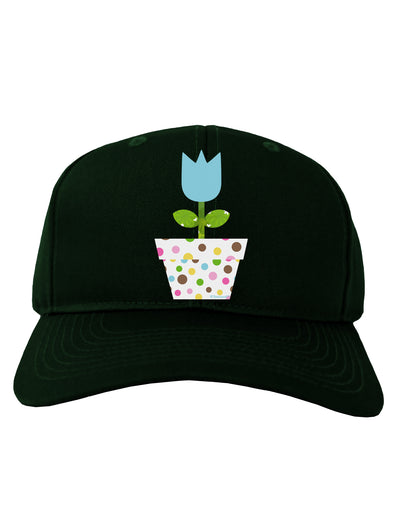 Easter Tulip Design - Blue Adult Dark Baseball Cap Hat by TooLoud-Baseball Cap-TooLoud-Hunter-Green-One Size-Davson Sales