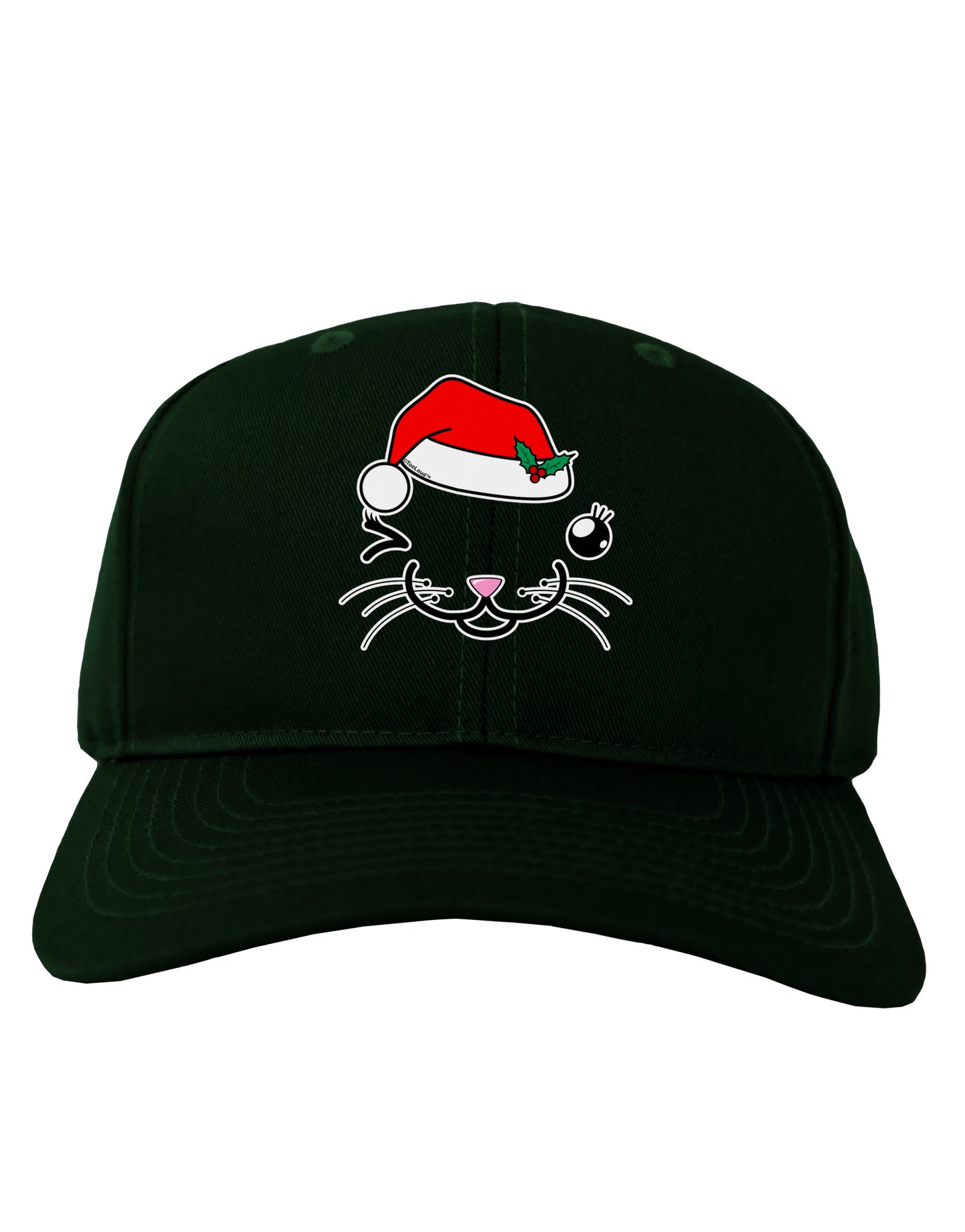 Kyu-T Face Kattia Santa Hat Girl Cat Adult Dark Baseball Cap Hat-Baseball Cap-TooLoud-Hunter-Green-One Size-Davson Sales