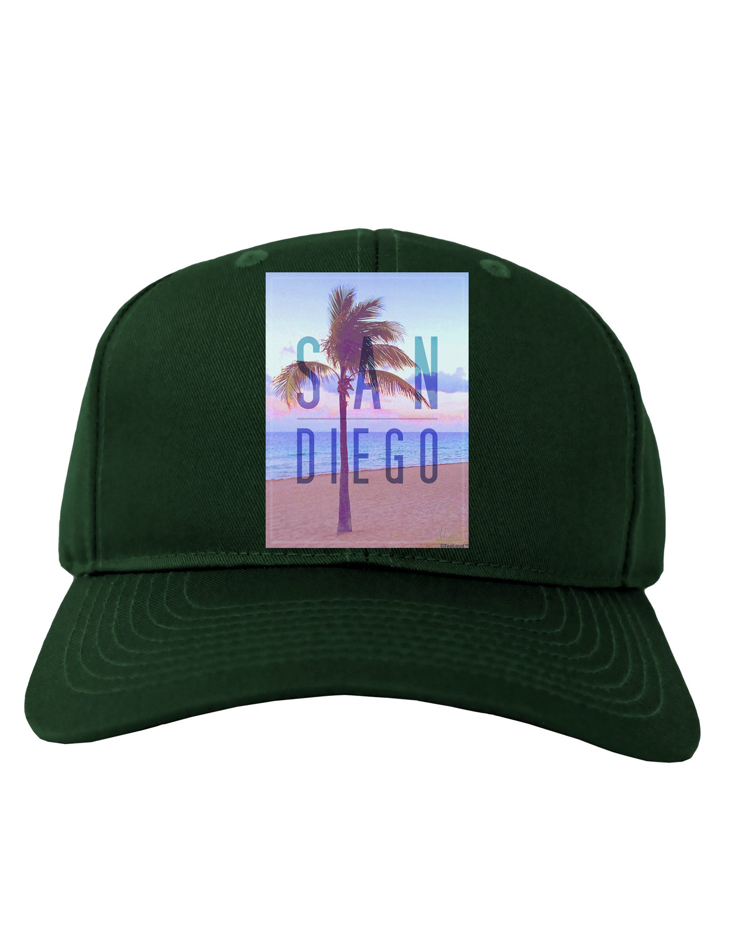 San Diego Beach Filter Adult Dark Baseball Cap Hat-Baseball Cap-TooLoud-Hunter-Green-One Size-Davson Sales