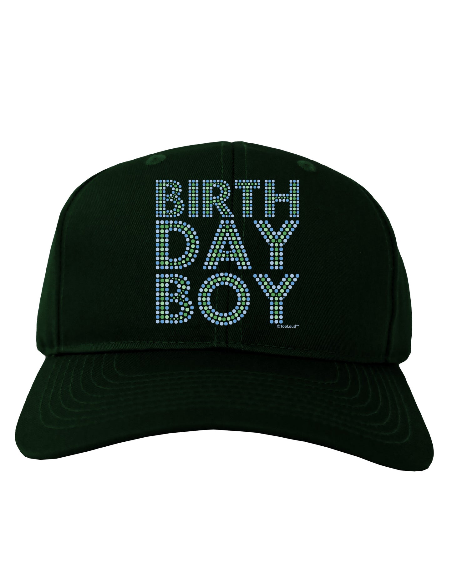 Birthday Boy - Blue and Green Dots Adult Dark Baseball Cap Hat by TooLoud-Baseball Cap-TooLoud-Hunter-Green-One Size-Davson Sales