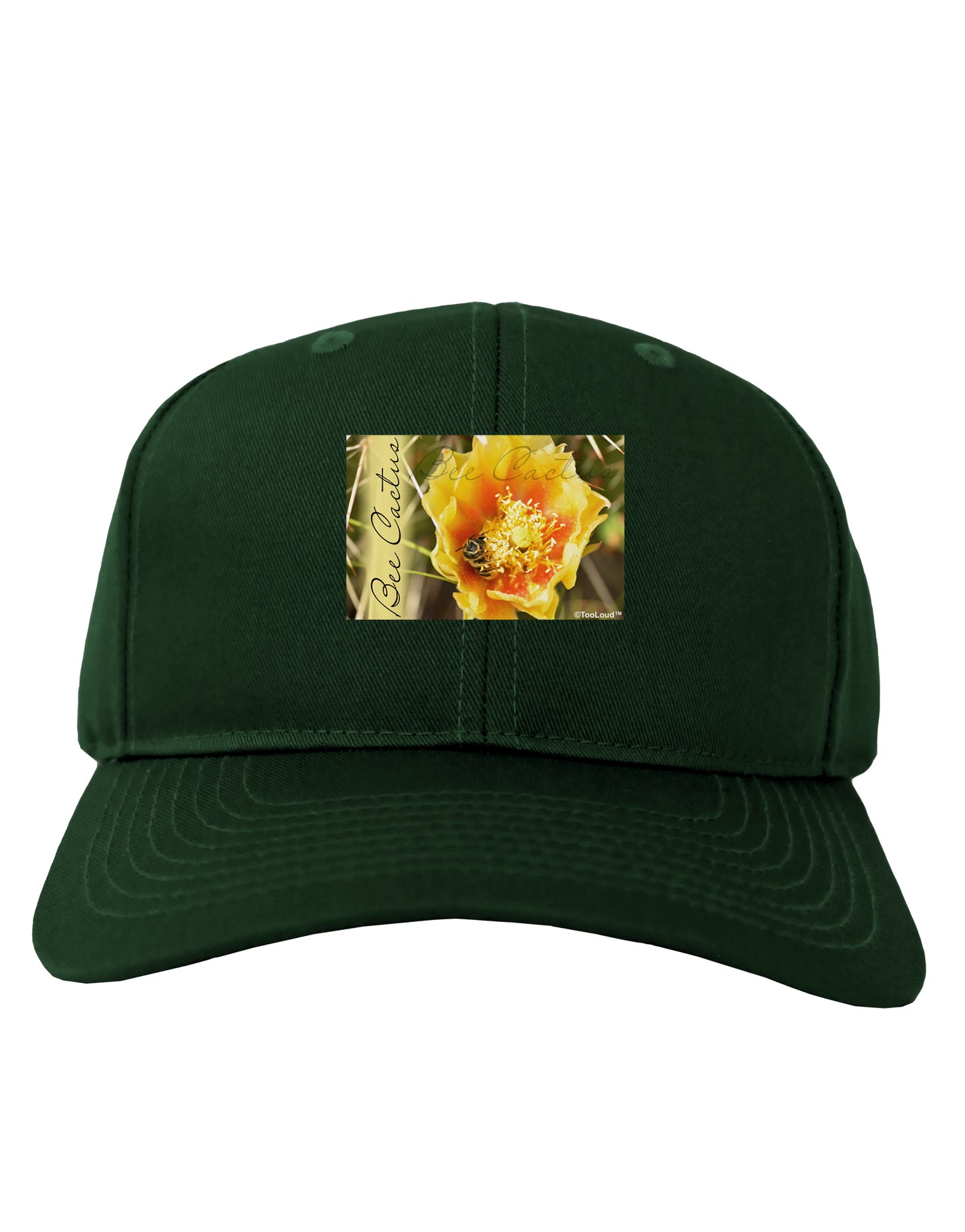 Bee Cactus with Text Adult Dark Baseball Cap Hat-Baseball Cap-TooLoud-Hunter-Green-One Size-Davson Sales