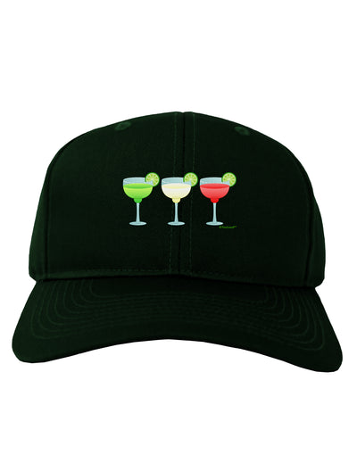 Margaritas - Mexican Flag Colors - Cinco de Mayo Adult Dark Baseball Cap Hat by TooLoud-Baseball Cap-TooLoud-Hunter-Green-One Size-Davson Sales