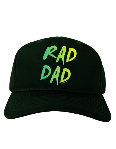 Rad Dad Design - 80s Neon Adult Dark Baseball Cap Hat-Baseball Cap-TooLoud-Hunter-Green-One Size-Davson Sales