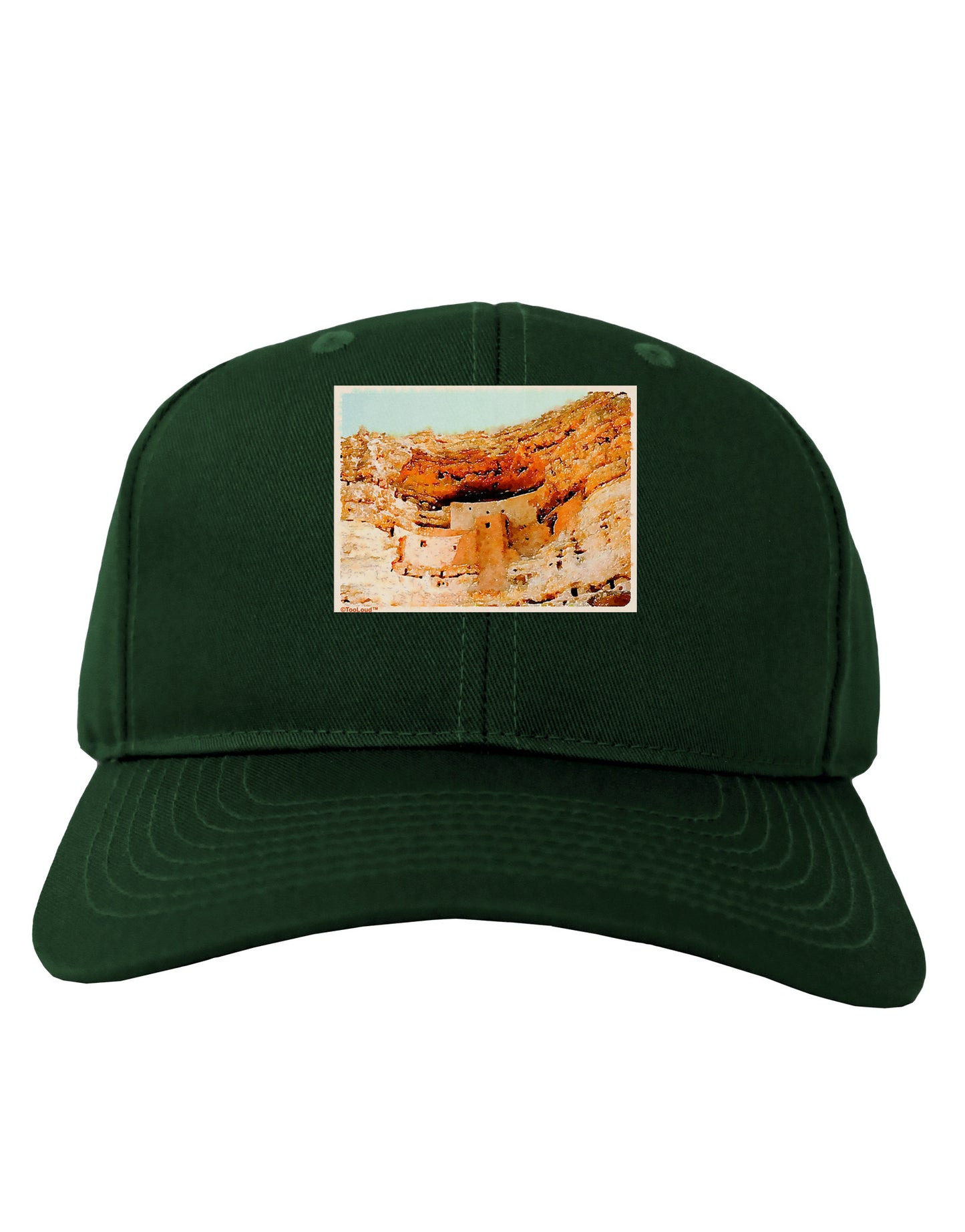 Montezuma Castle Watercolor Adult Dark Baseball Cap Hat-Baseball Cap-TooLoud-Hunter-Green-One Size-Davson Sales