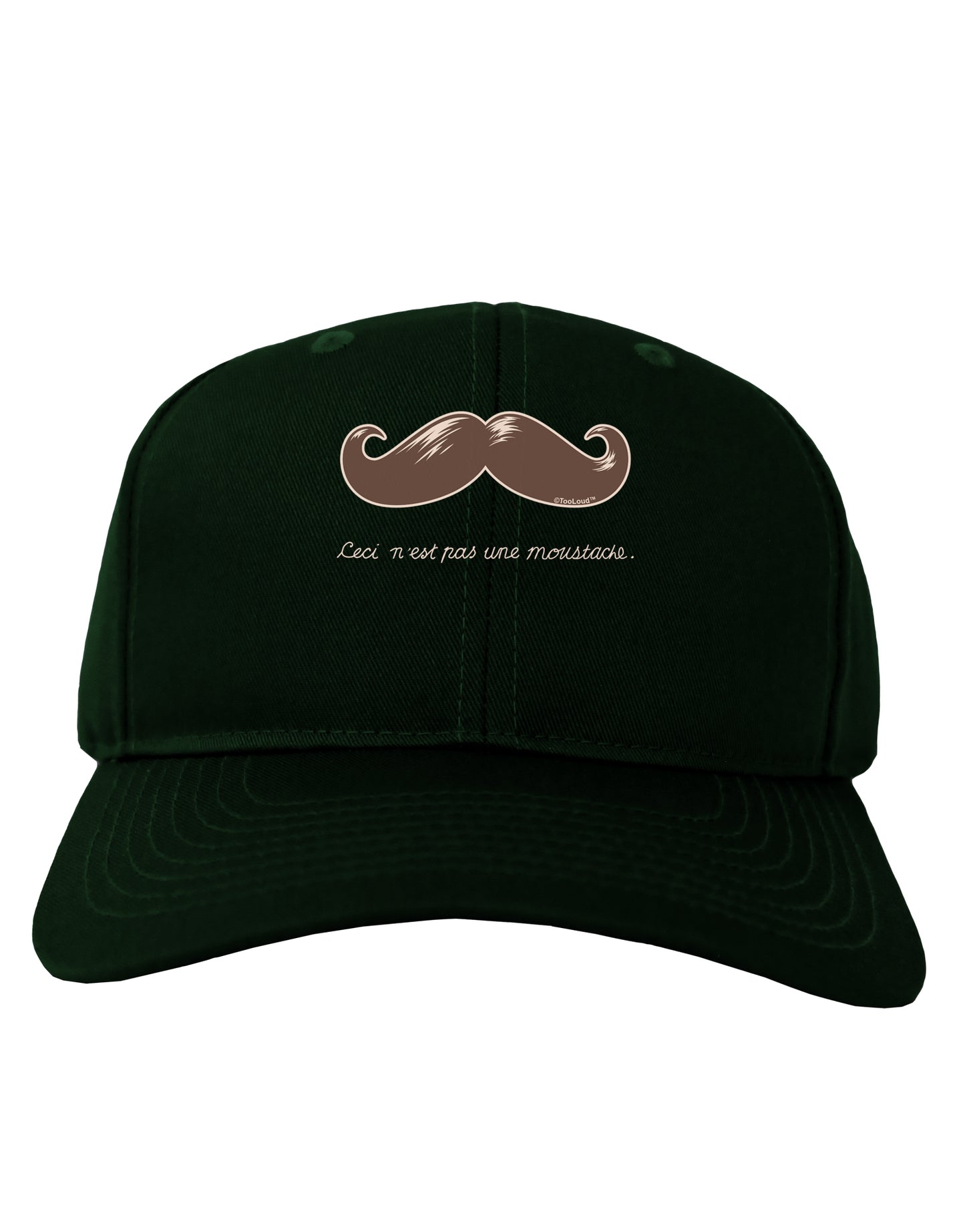 Ceci n'est pas une moustache Adult Dark Baseball Cap Hat-Baseball Cap-TooLoud-Hunter-Green-One Size-Davson Sales