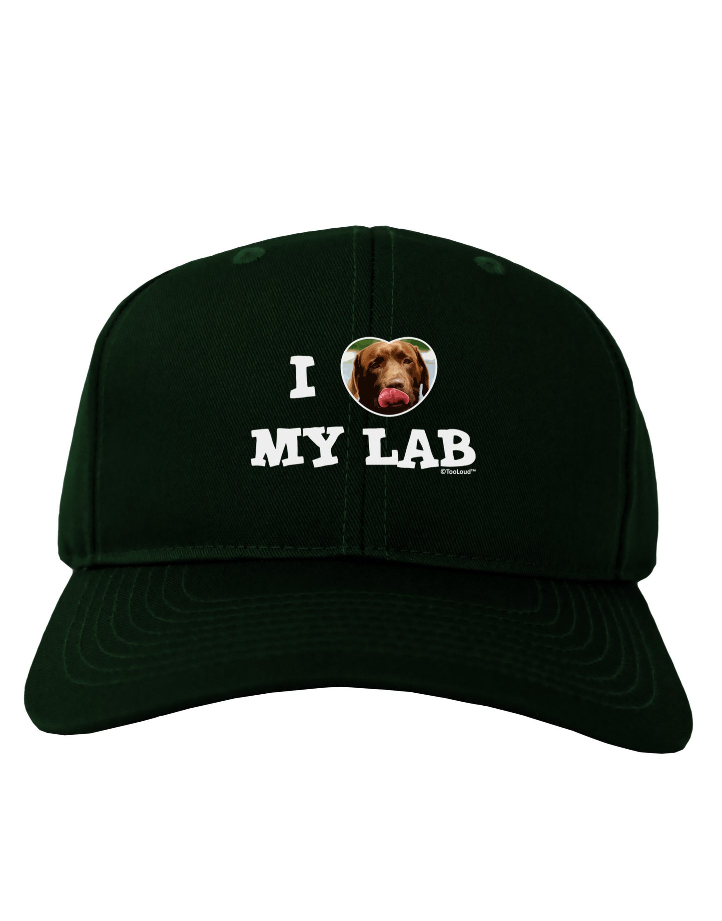 I Heart My Lab Adult Dark Baseball Cap Hat-Baseball Cap-TooLoud-Hunter-Green-One Size-Davson Sales