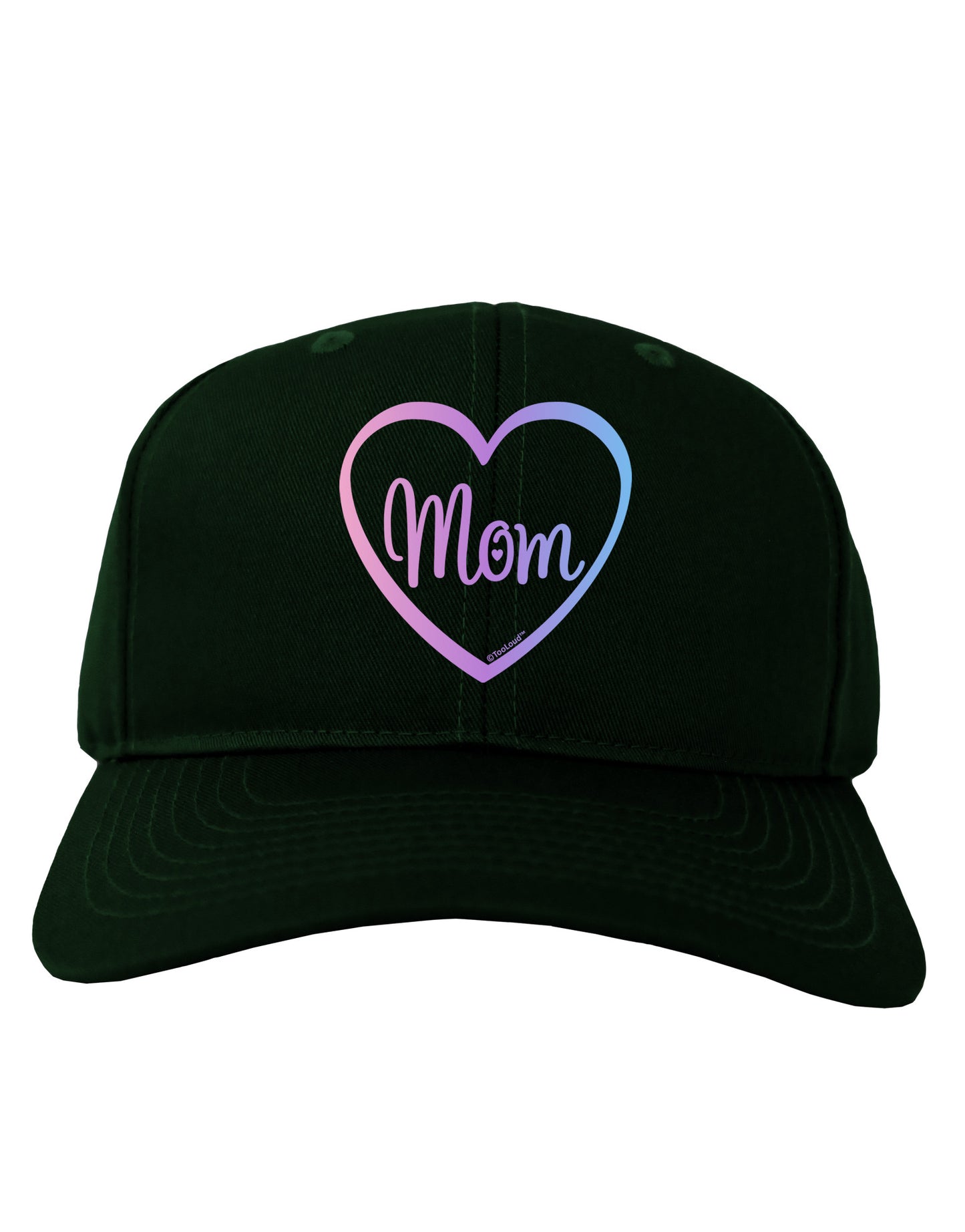 Mom Heart Design - Gradient Colors Adult Dark Baseball Cap Hat by TooLoud-Baseball Cap-TooLoud-Hunter-Green-One Size-Davson Sales