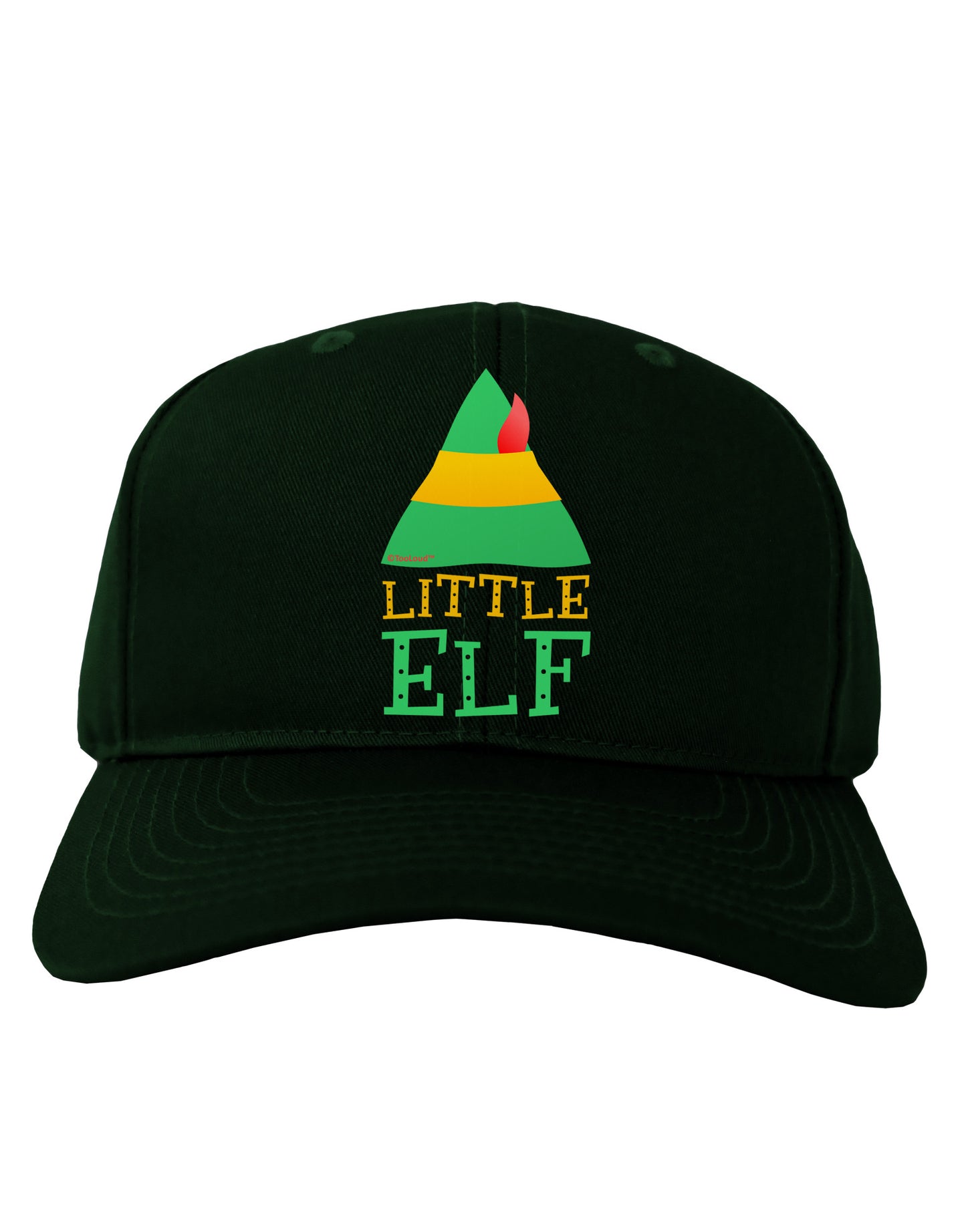 Matching Christmas Design - Elf Family - Little Elf Adult Dark Baseball Cap Hat by TooLoud-Baseball Cap-TooLoud-Hunter-Green-One Size-Davson Sales