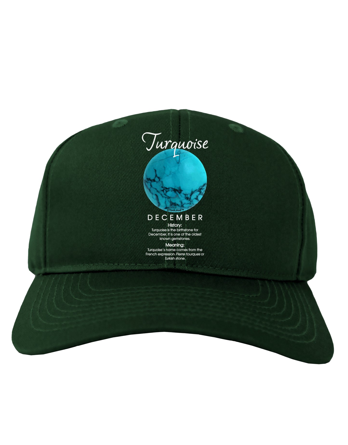 Birthstone Turquoise Adult Dark Baseball Cap Hat by TooLoud-Baseball Cap-TooLoud-Hunter-Green-One Size-Davson Sales