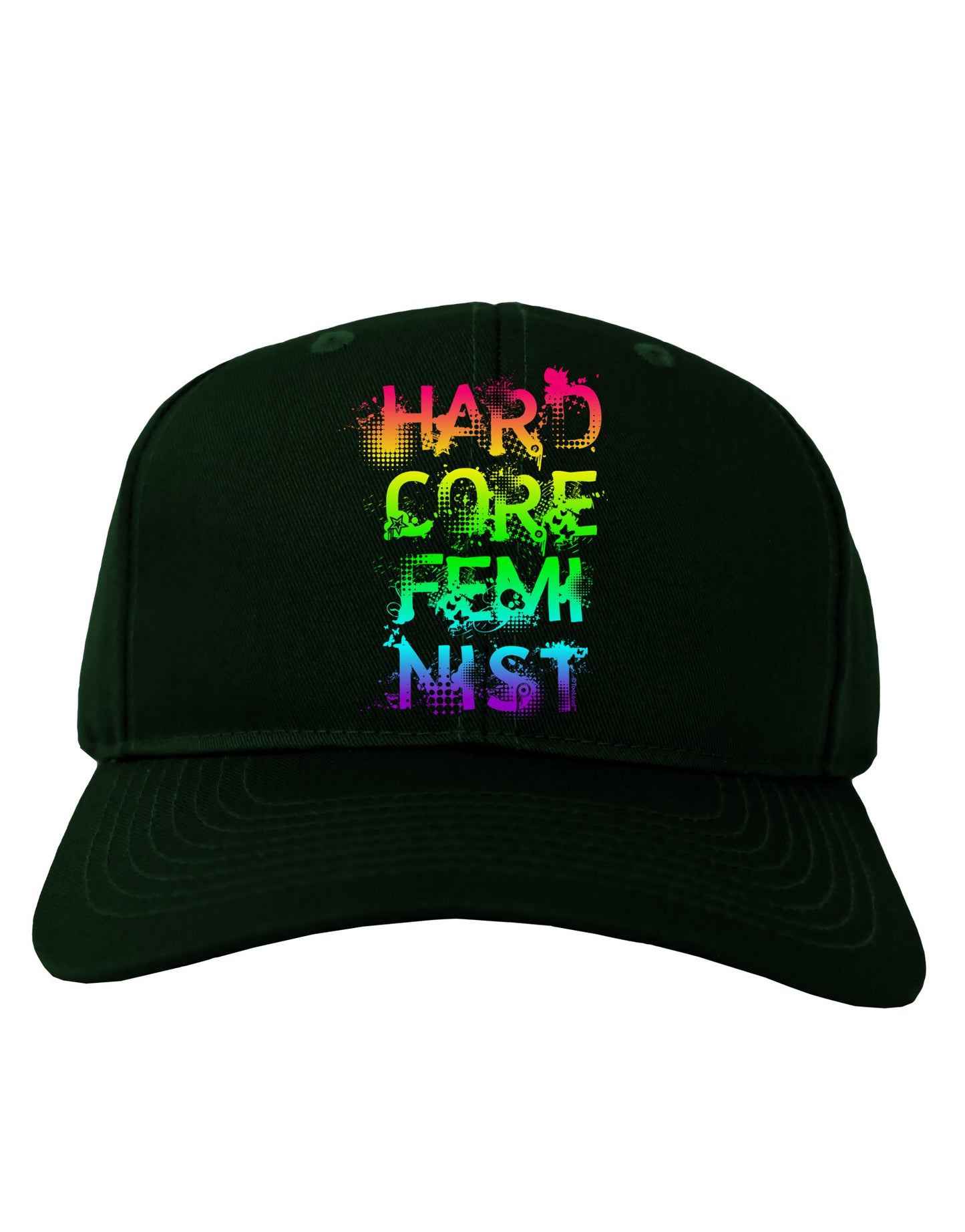 Hardcore Feminist - Rainbow Adult Dark Baseball Cap Hat-Baseball Cap-TooLoud-Hunter-Green-One Size-Davson Sales