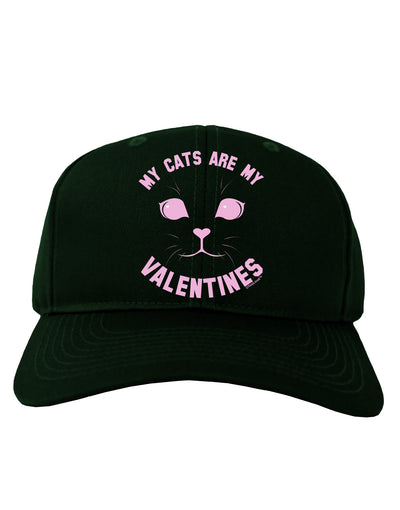 My Cats are my Valentines Adult Dark Baseball Cap Hat by-Baseball Cap-TooLoud-Hunter-Green-One Size-Davson Sales