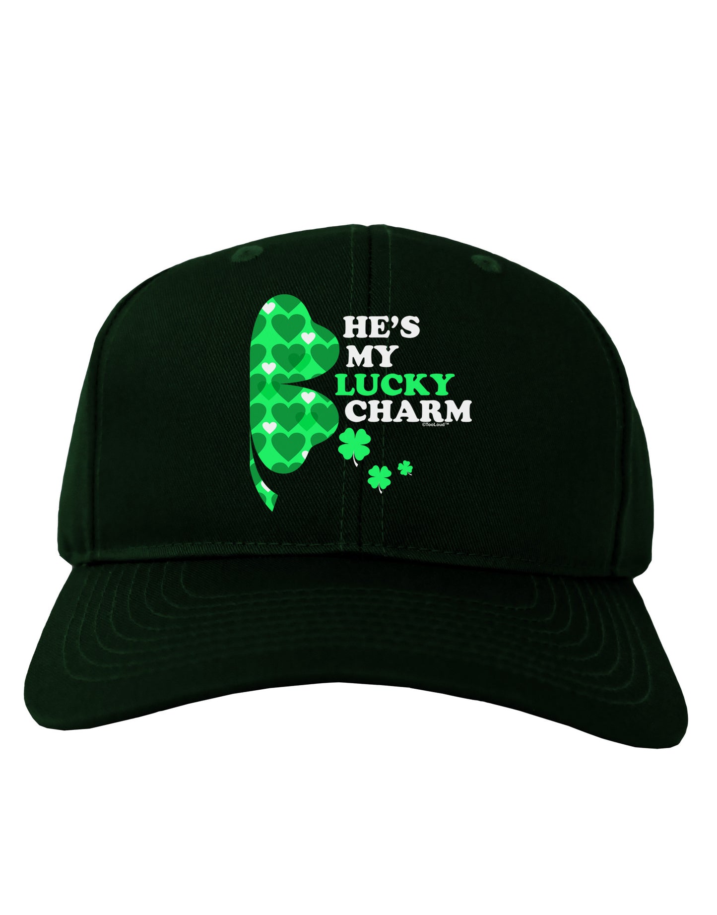 He's My Lucky Charm - Right Adult Dark Baseball Cap Hat-Baseball Cap-TooLoud-Hunter-Green-One Size-Davson Sales
