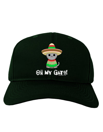 Oh My Gato - Cinco De Mayo Adult Dark Baseball Cap Hat-Baseball Cap-TooLoud-Hunter-Green-One Size-Davson Sales