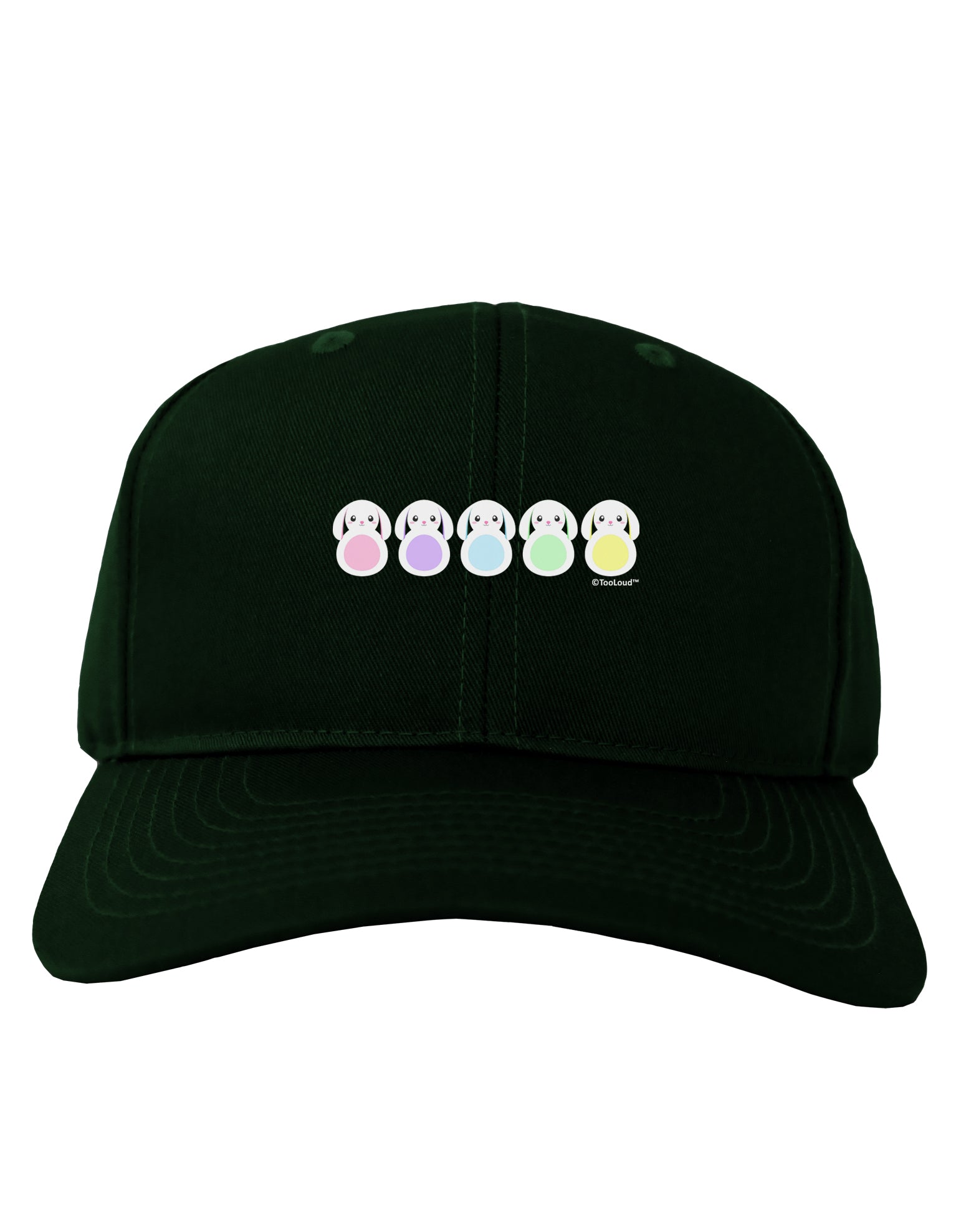 Cute Pastel Bunnies Adult Dark Baseball Cap Hat by TooLoud-Baseball Cap-TooLoud-Hunter-Green-One Size-Davson Sales