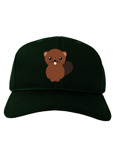 Cute Beaver Adult Dark Baseball Cap Hat-Baseball Cap-TooLoud-Hunter-Green-One Size-Davson Sales